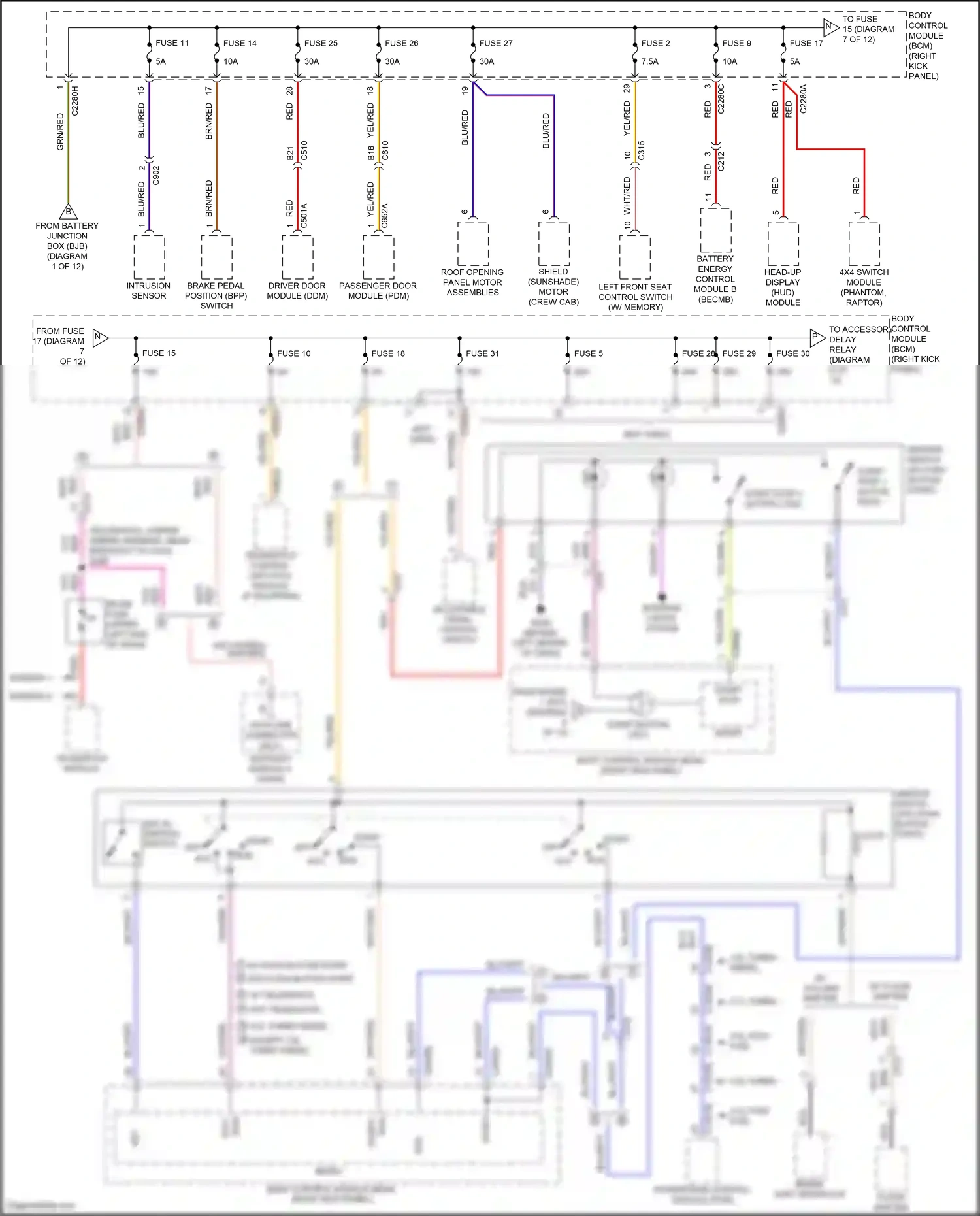 Wiring diagram version 1 for Ford F-150 XIII facelift (2017-2020) (2 of 2)