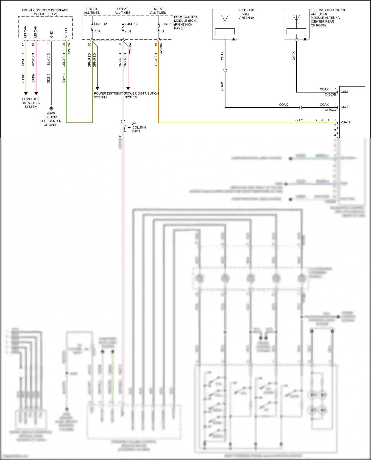 Wiring diagram w/ column shift for Ford F-150 XIII facelift (2017-2020) (1 of 4)