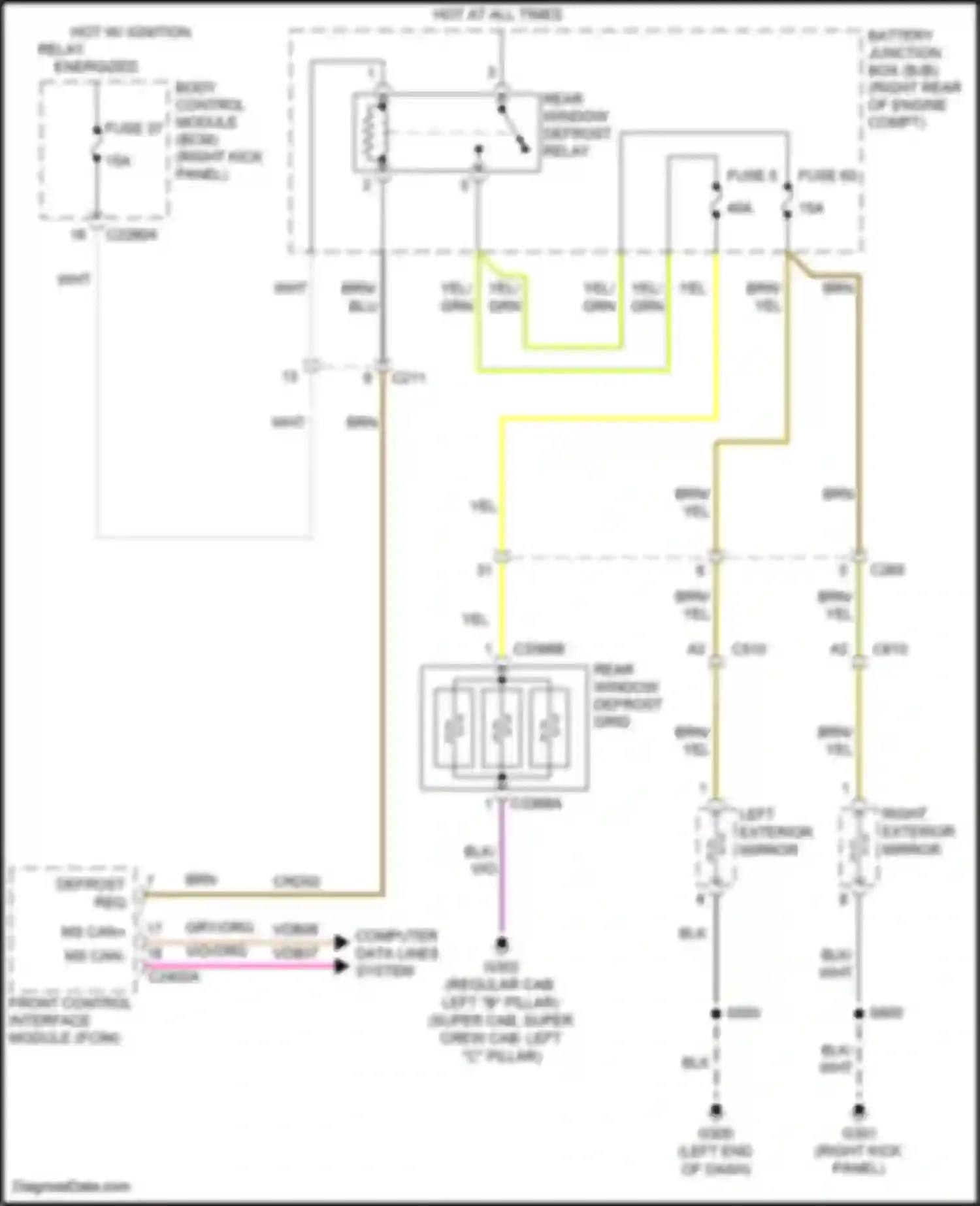 F-150 Ford XIII (2014-2018): Defoggers circuit