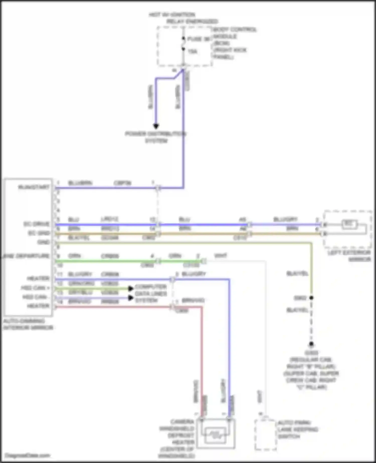 F-150 Ford XIII (2014-2018): Electrochromic mirror circuit, w/ camera