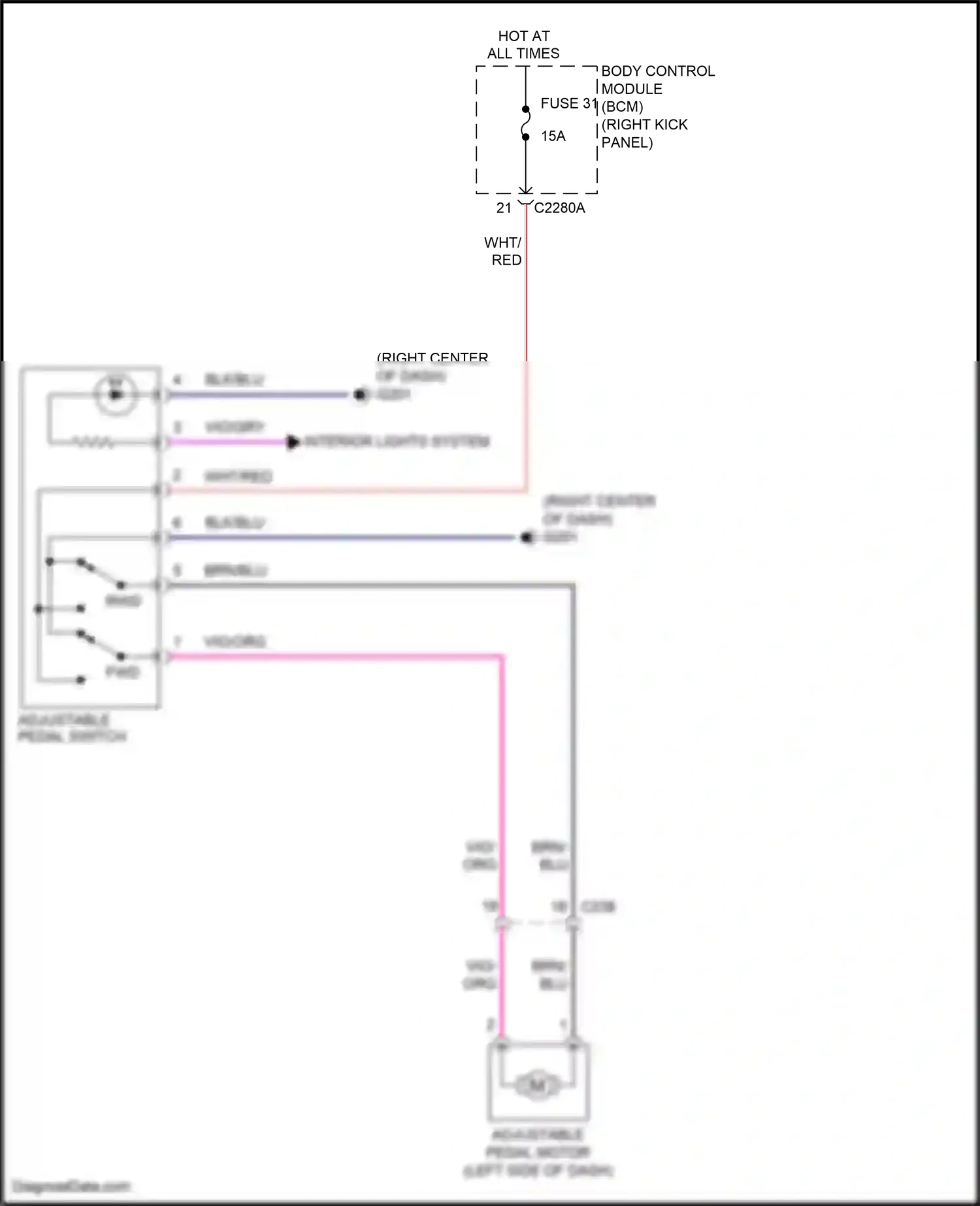 Wiring diagram adjustable pedal switch for Ford F-150 XIII (2014-2018) (2 of 5)