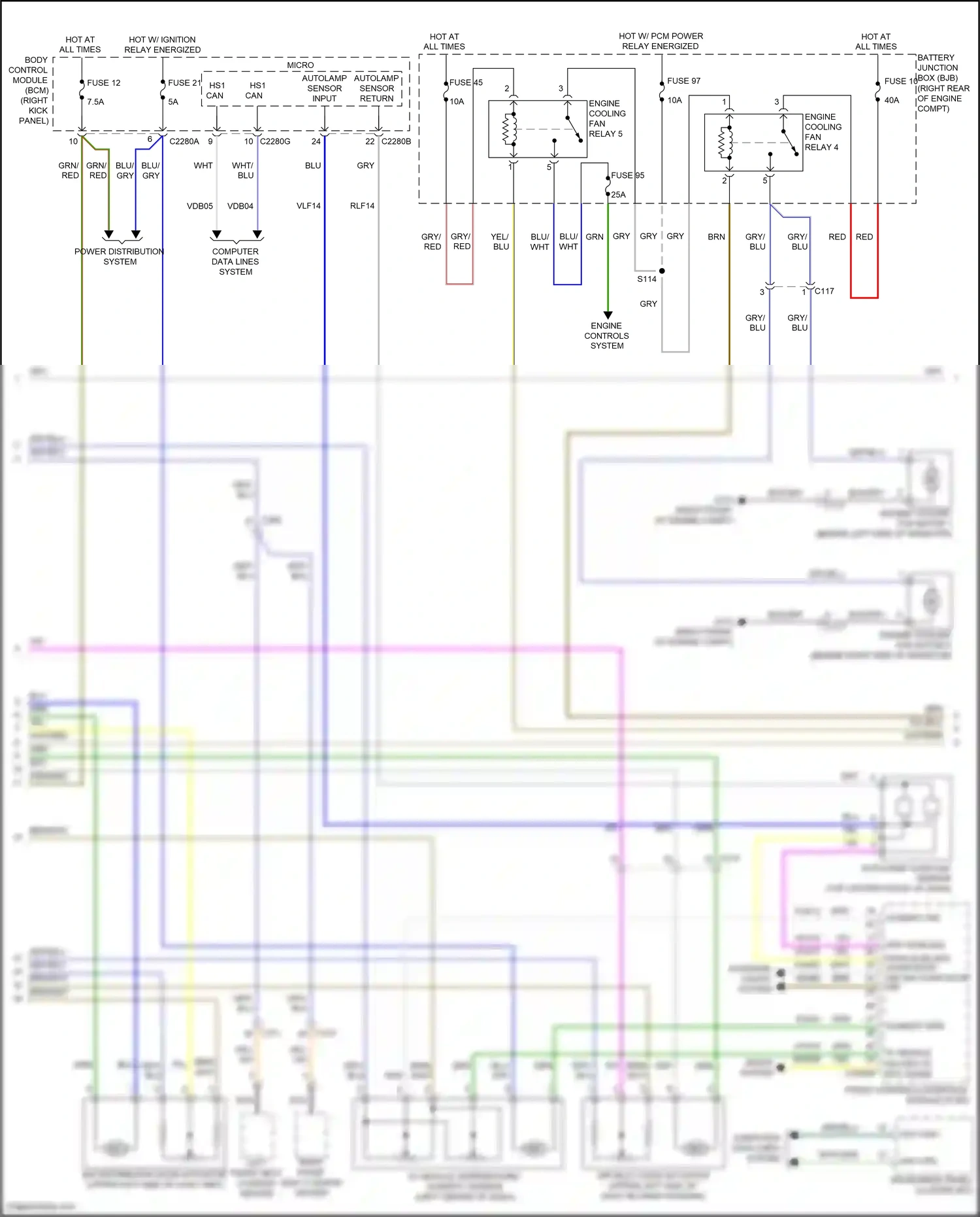 Wiring diagram autolamp/ sunload sensor for Ford F-150 XIII (2014-2018) (1 of 3)