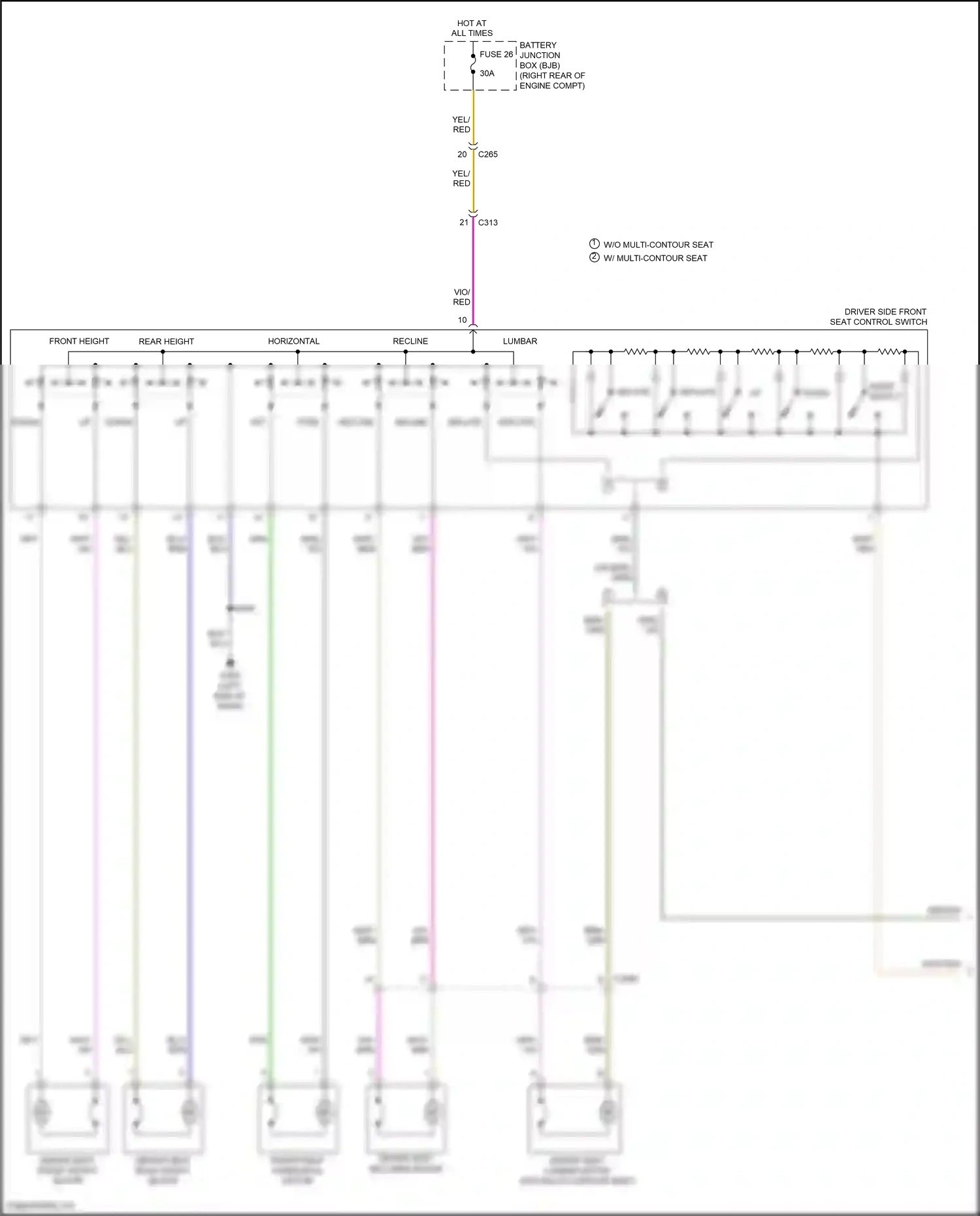 Wiring diagram driver side front seat control switch for Ford F-150 XIII (2014-2018) (5 of 6)