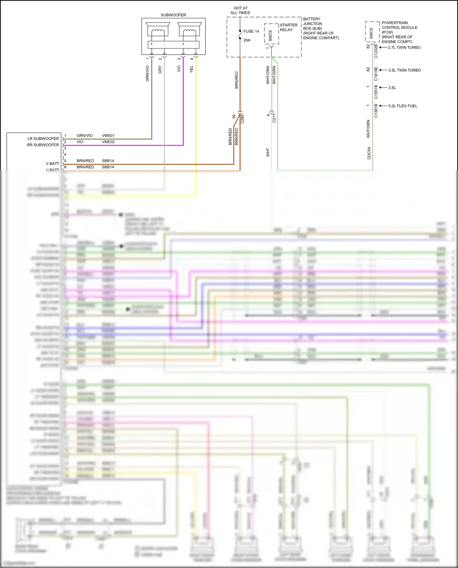 Wiring diagram left front tweeter for Ford F-150 XIII (2014-2018) (3 of 6)