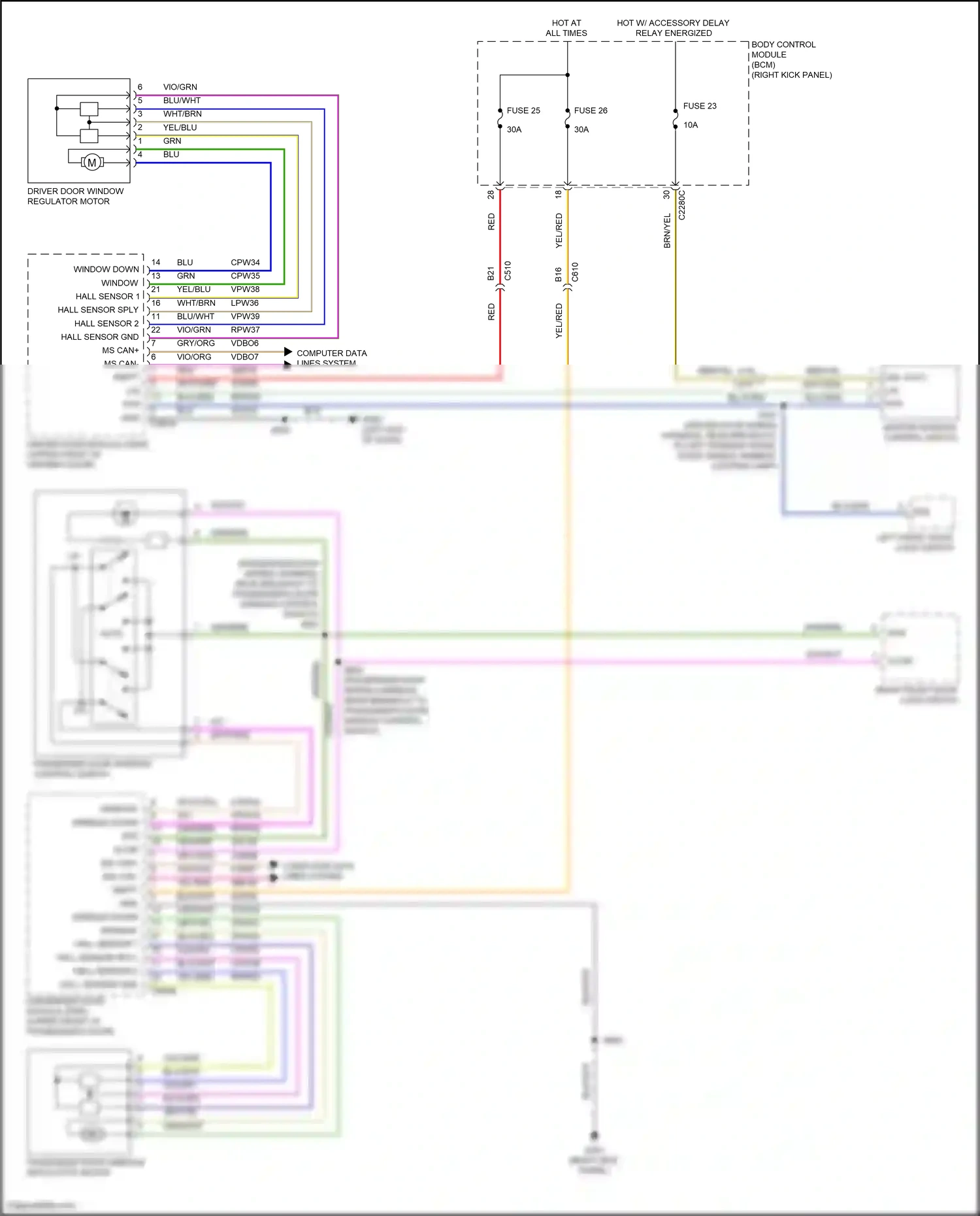 Wiring diagram master window control switch for Ford F-150 XIII (2014-2018) (6 of 7)
