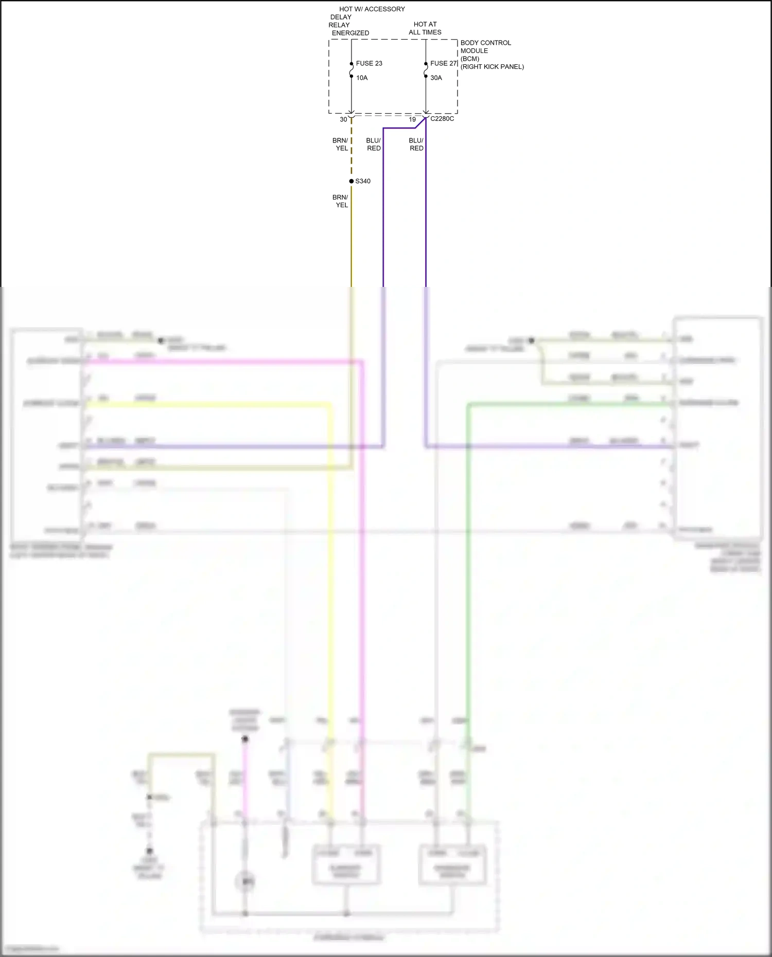 Wiring diagram overhead console for Ford F-150 XIII (2014-2018) (4 of 4)