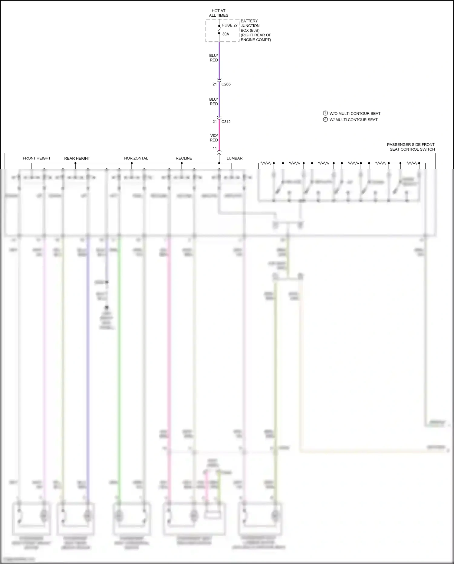 Wiring diagram passenger side front seat control switch for Ford F-150 XIII (2014-2018) (3 of 3)