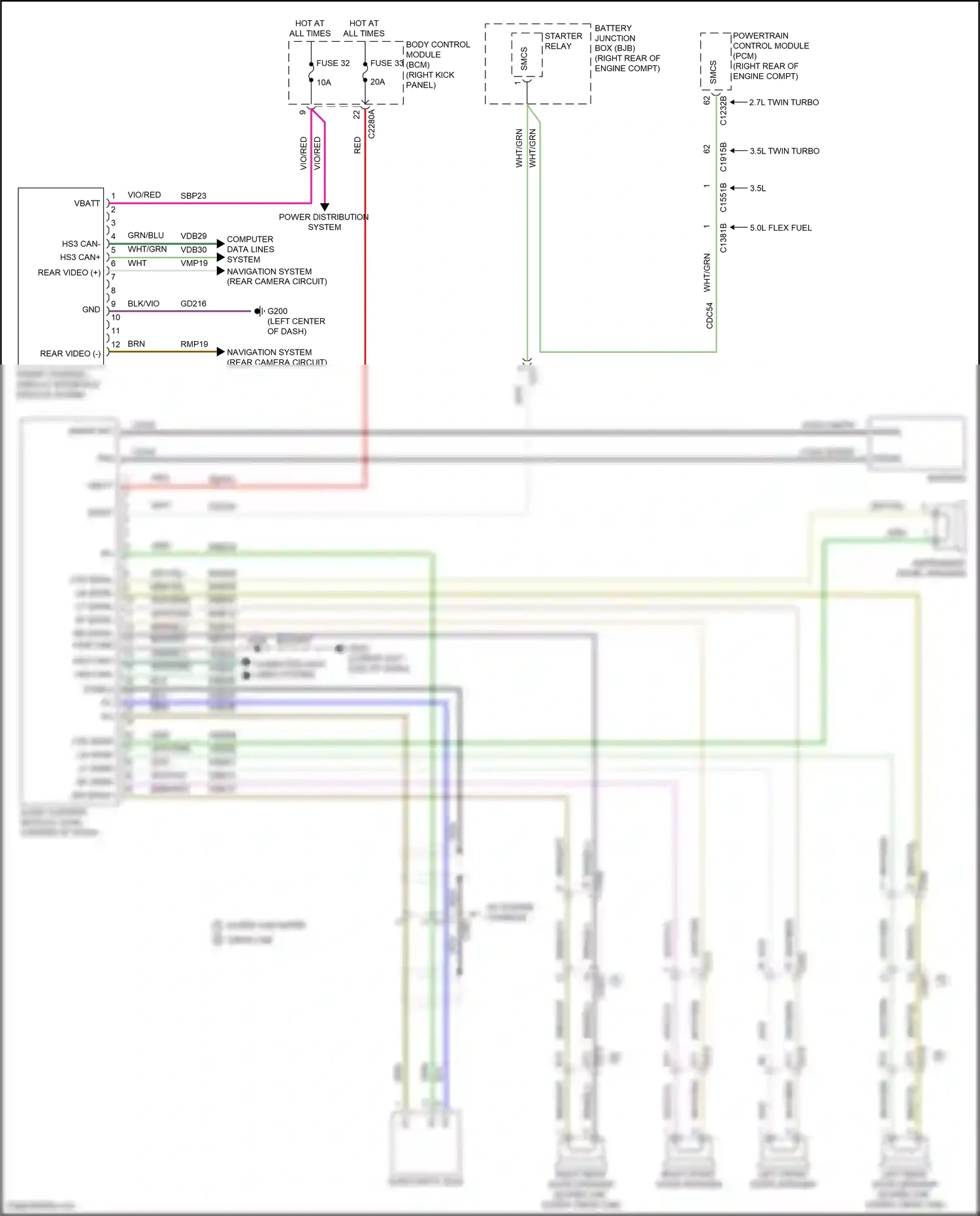 Wiring diagram power distribution system for Ford F-150 XIII (2014-2018) (5 of 51)