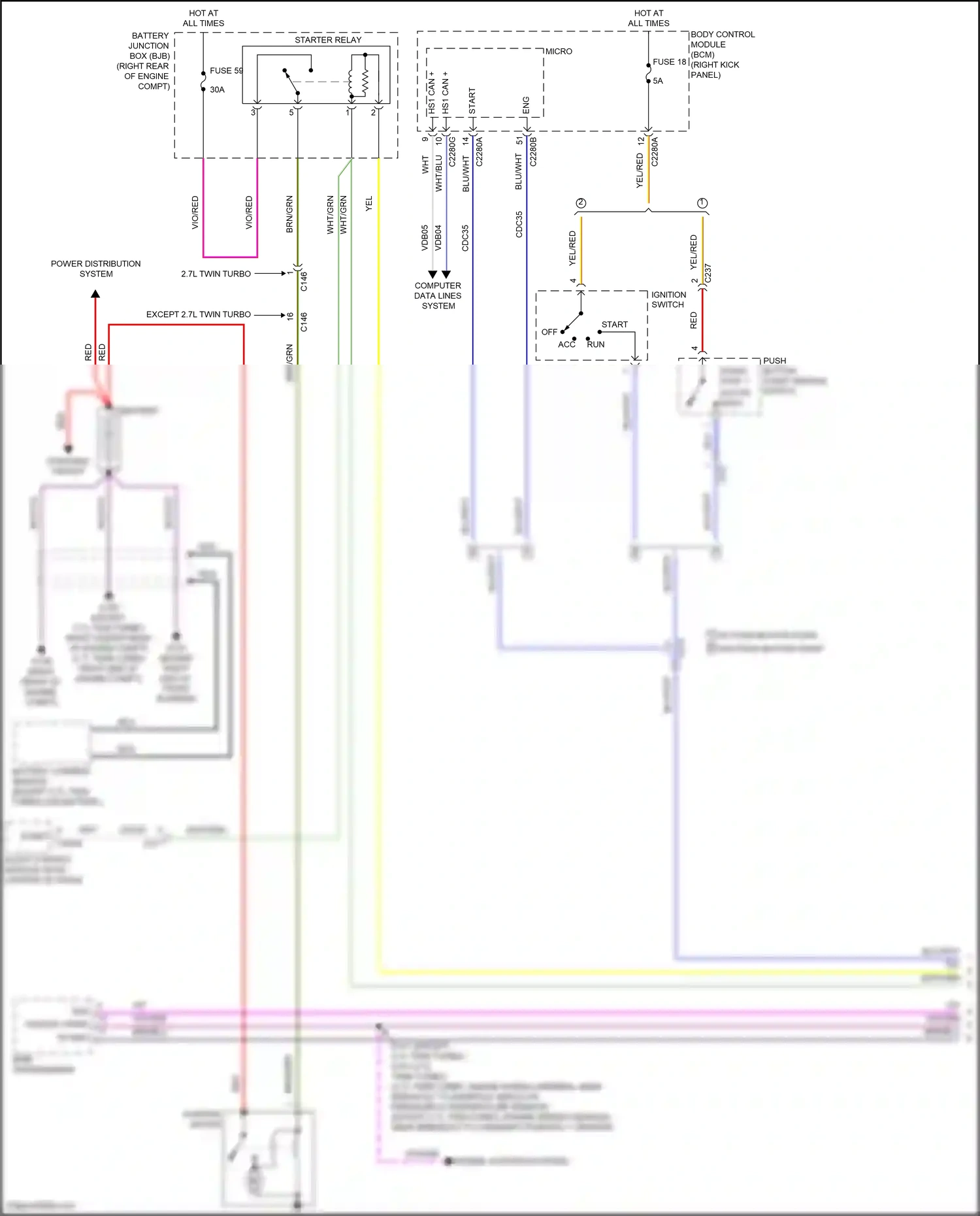Wiring diagram push button start ignition switch for Ford F-150 XIII (2014-2018) (4 of 4)