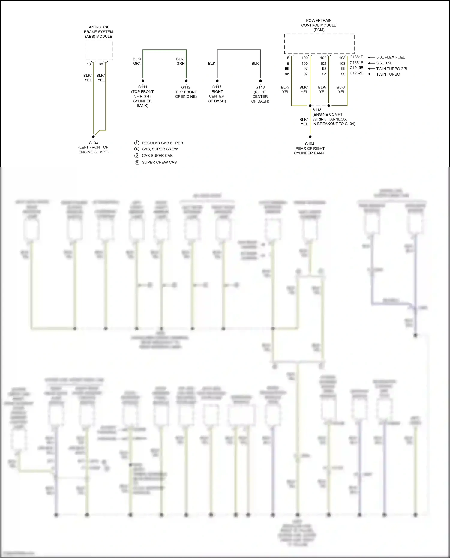 Wiring diagram sunshade module for Ford F-150 XIII (2014-2018) (1 of 2)