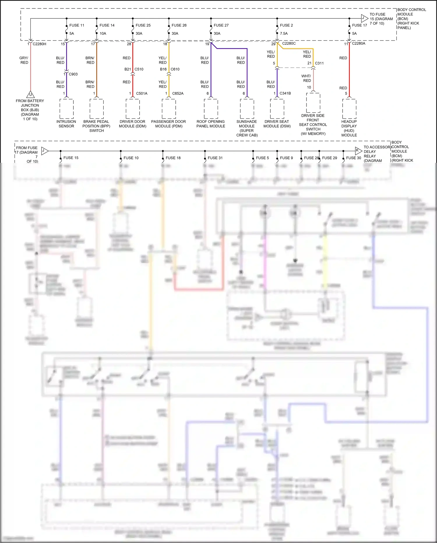 Wiring diagram telematics module for Ford F-150 XIII (2014-2018) (2 of 3)