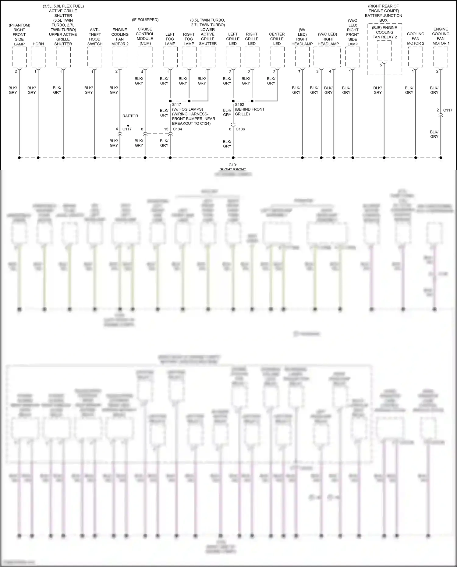 Wiring diagram windshield wiper for Ford F-150 XIII (2014-2018) (1 of 2)