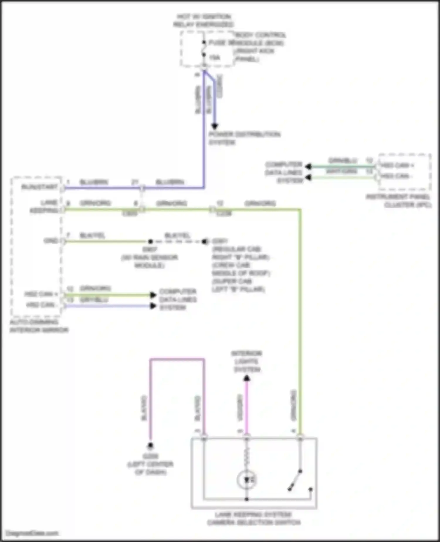 F-350 Ford XIV (2017-2020): Lane departure warning circuit