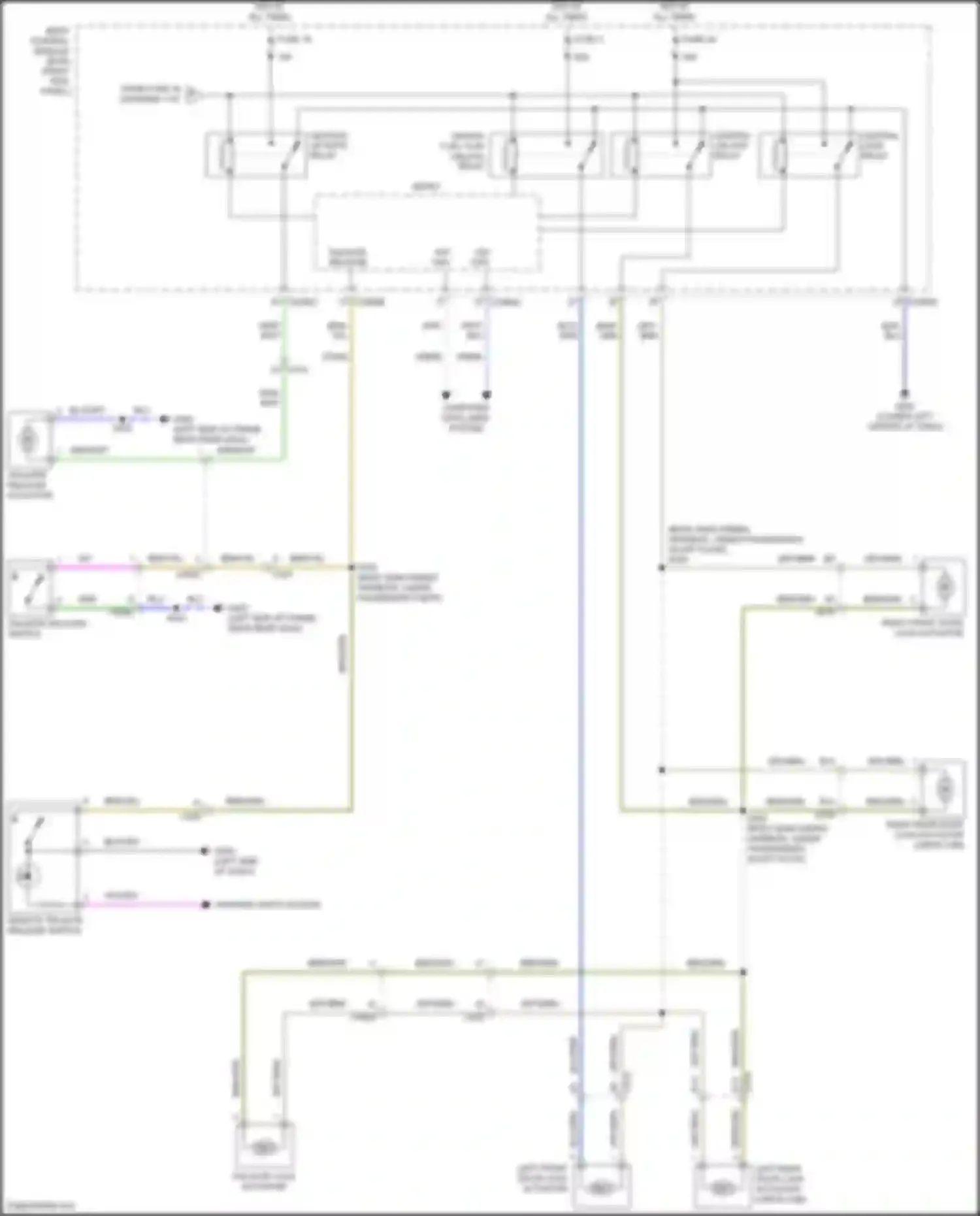Wiring diagram driver/ fuel flap unlock relay for Ford F-350 XIV (2017-2020) (1 of 2)