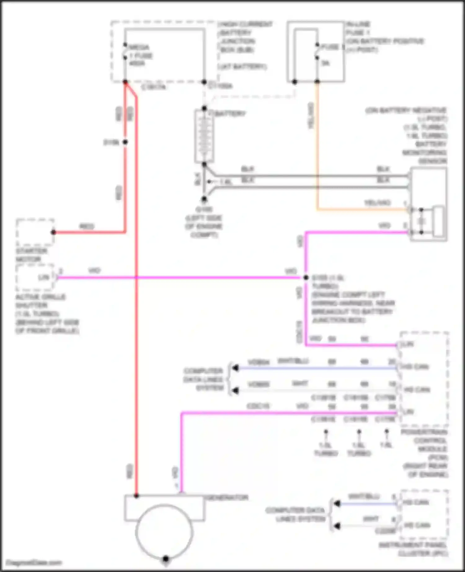 Car Wiring Diagrams for Fiesta ST Ford VII (2018-2021): Charging circuit