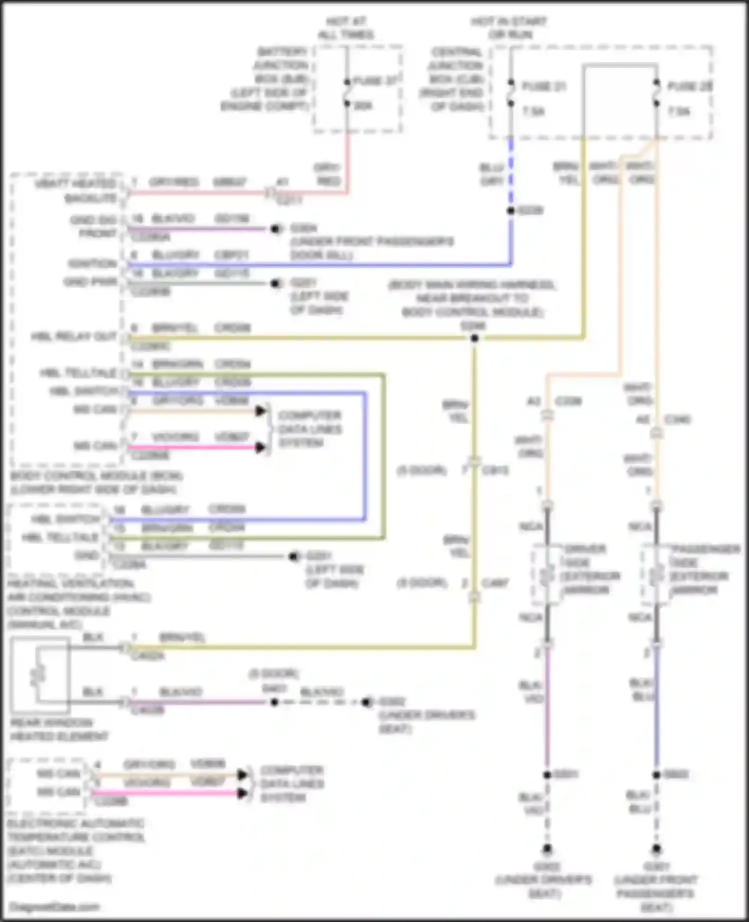 Wiring diagram vio/org for Ford Fiesta ST VII (2018-2021) (22 of 44)