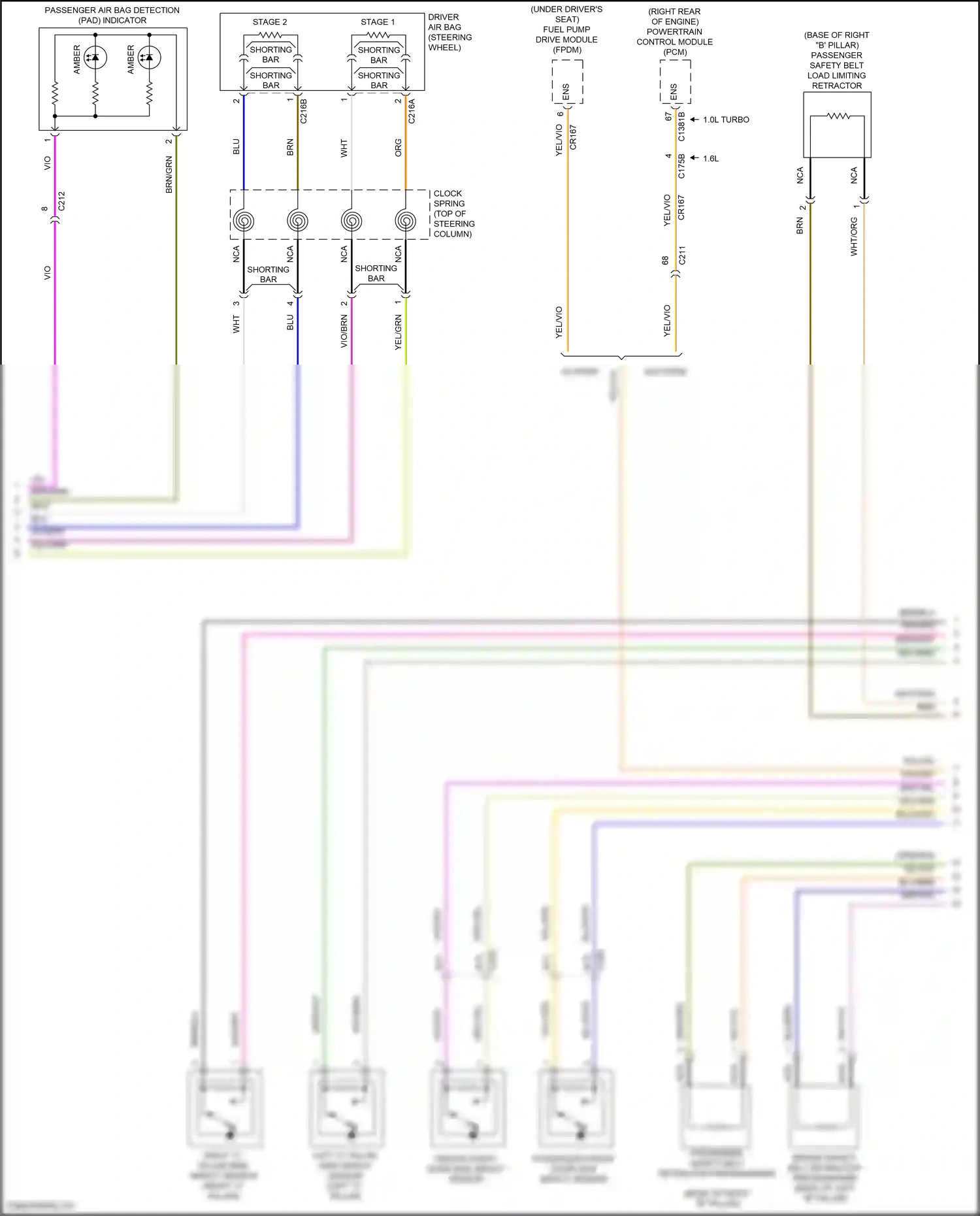 Wiring diagram clock- spring for Ford Fiesta Mk6 facelift (2012-2019) (1 of 1)