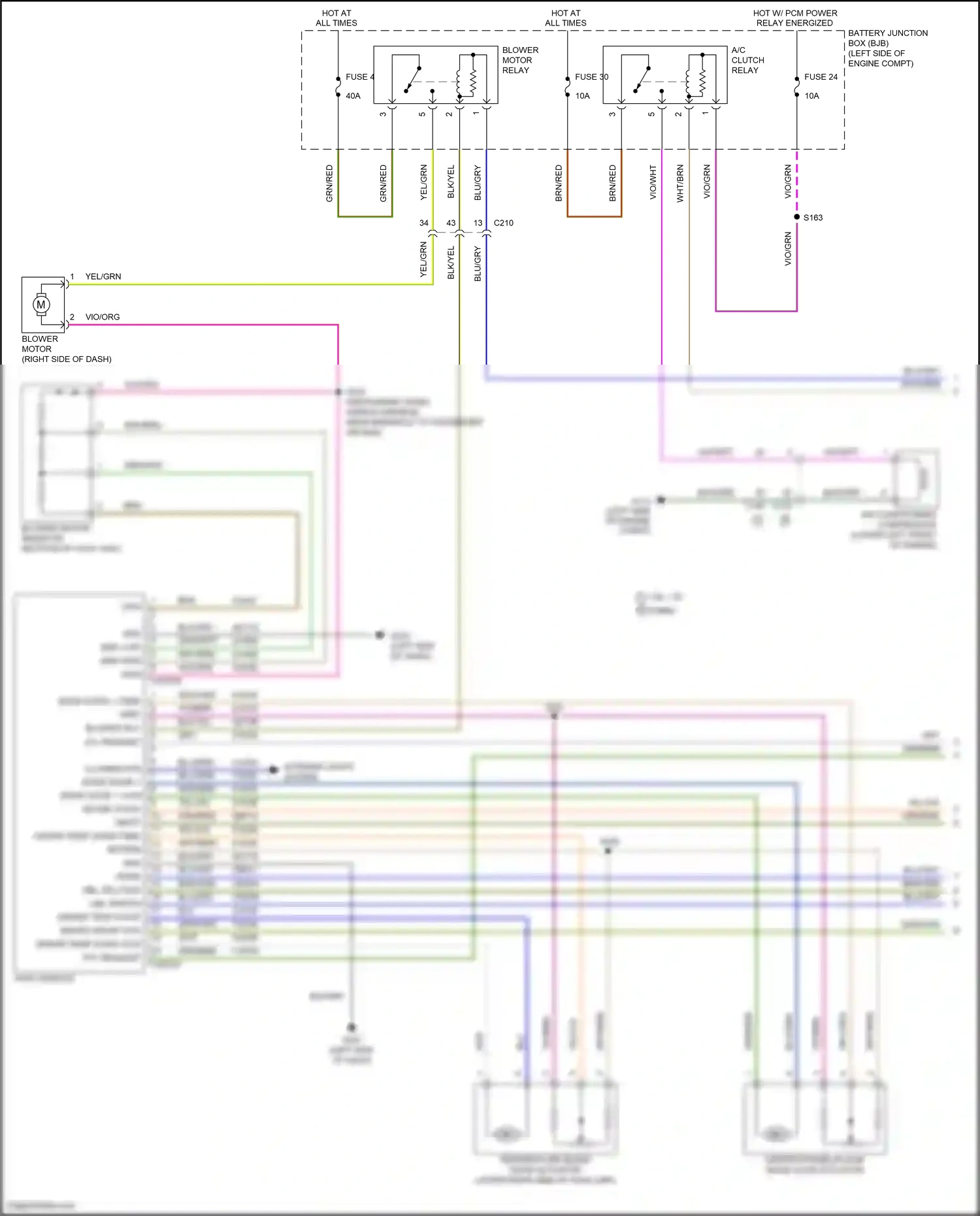 Wiring diagram hbl switch for Ford Fiesta Mk6 facelift (2012-2019) (2 of 3)