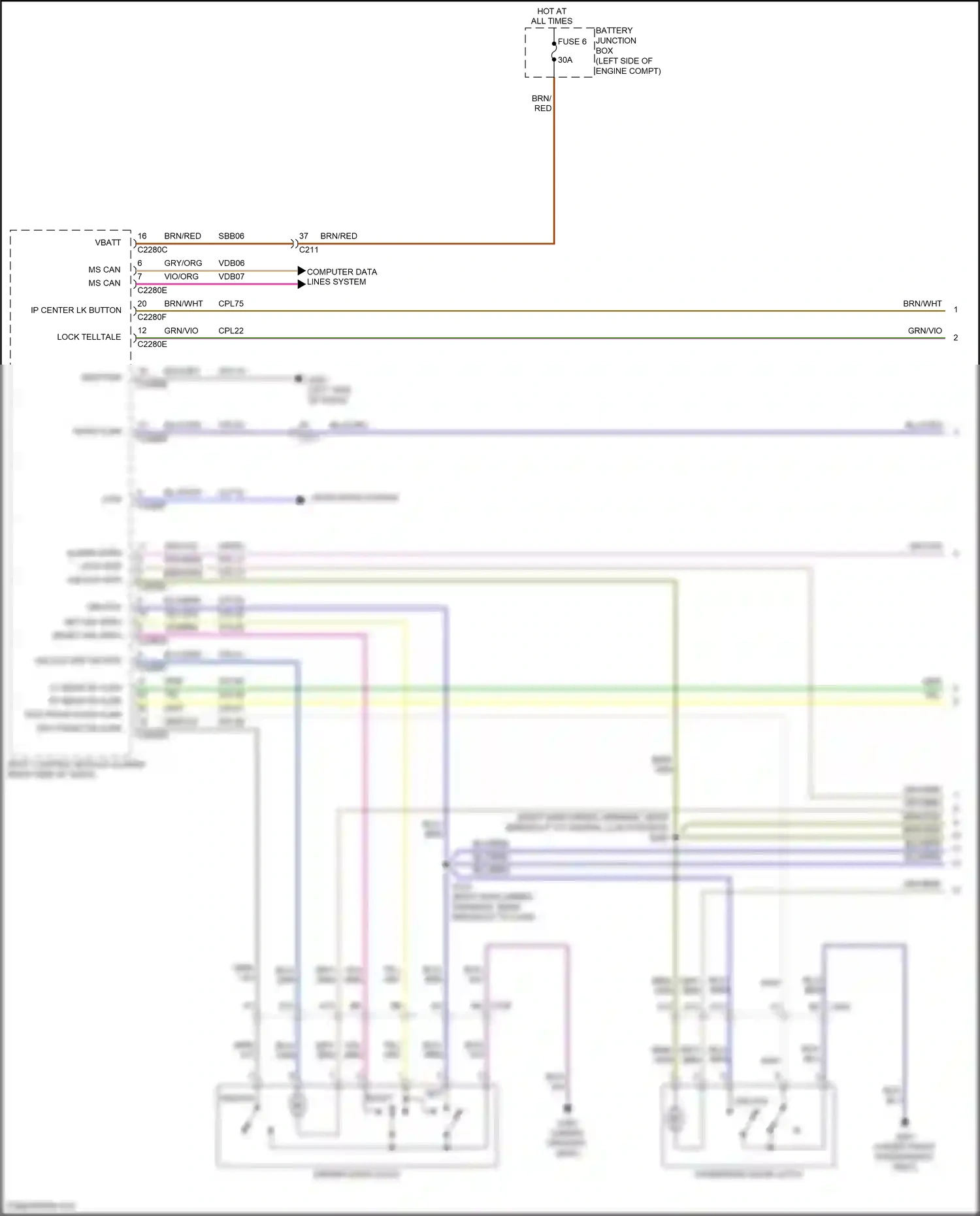 Wiring diagram headlights system for Ford Fiesta Mk6 facelift (2012-2019) (3 of 5)