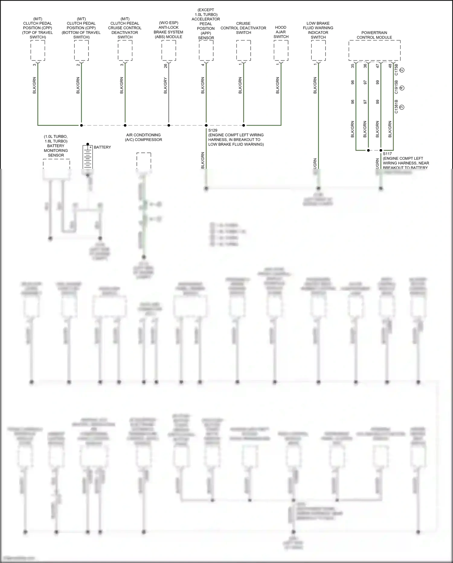 Wiring diagram ignition switch push button start for Ford Fiesta Mk6 facelift (2012-2019) (1 of 2)