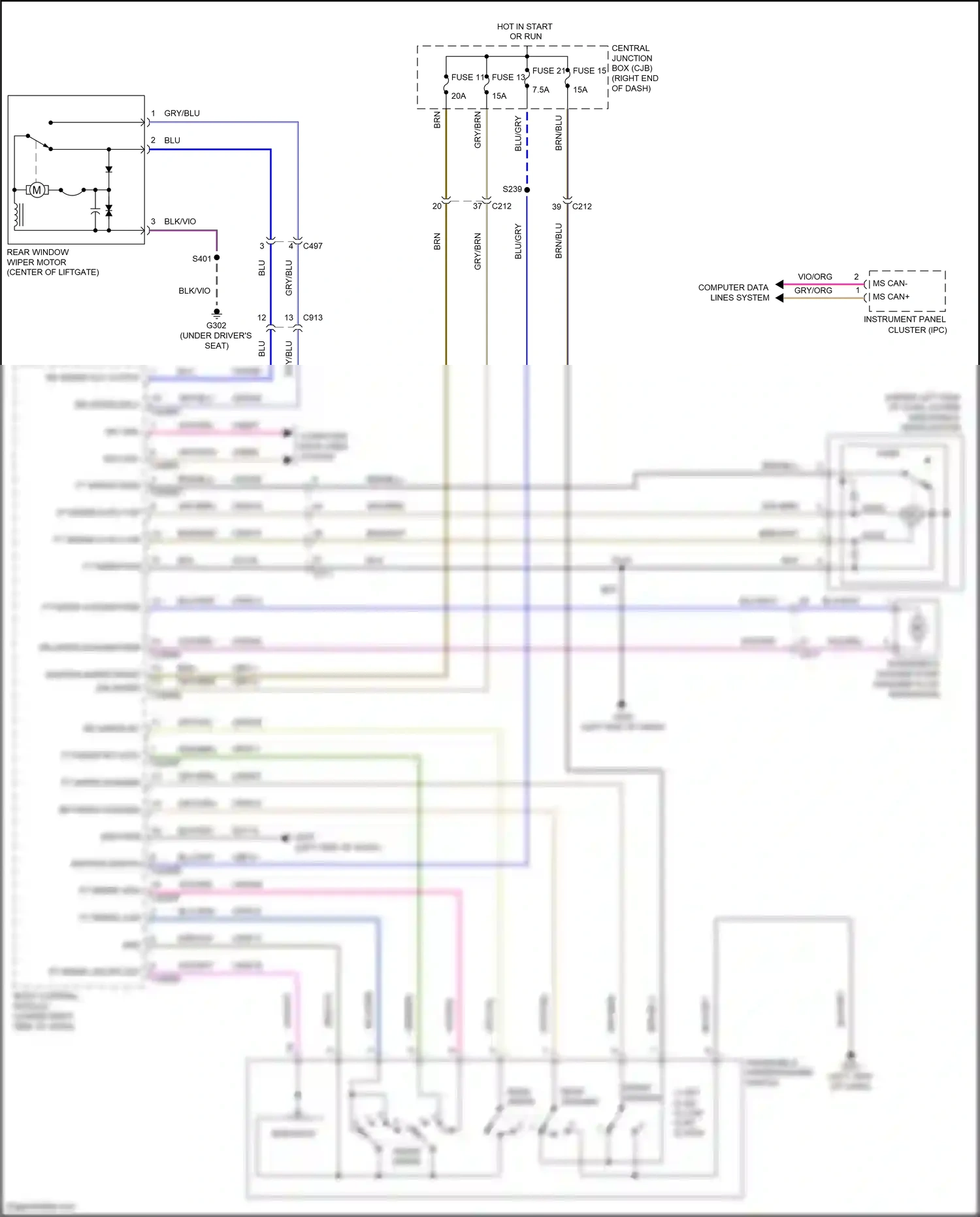 Wiring diagram ignition switch for Ford Fiesta Mk6 facelift (2012-2019) (4 of 4)
