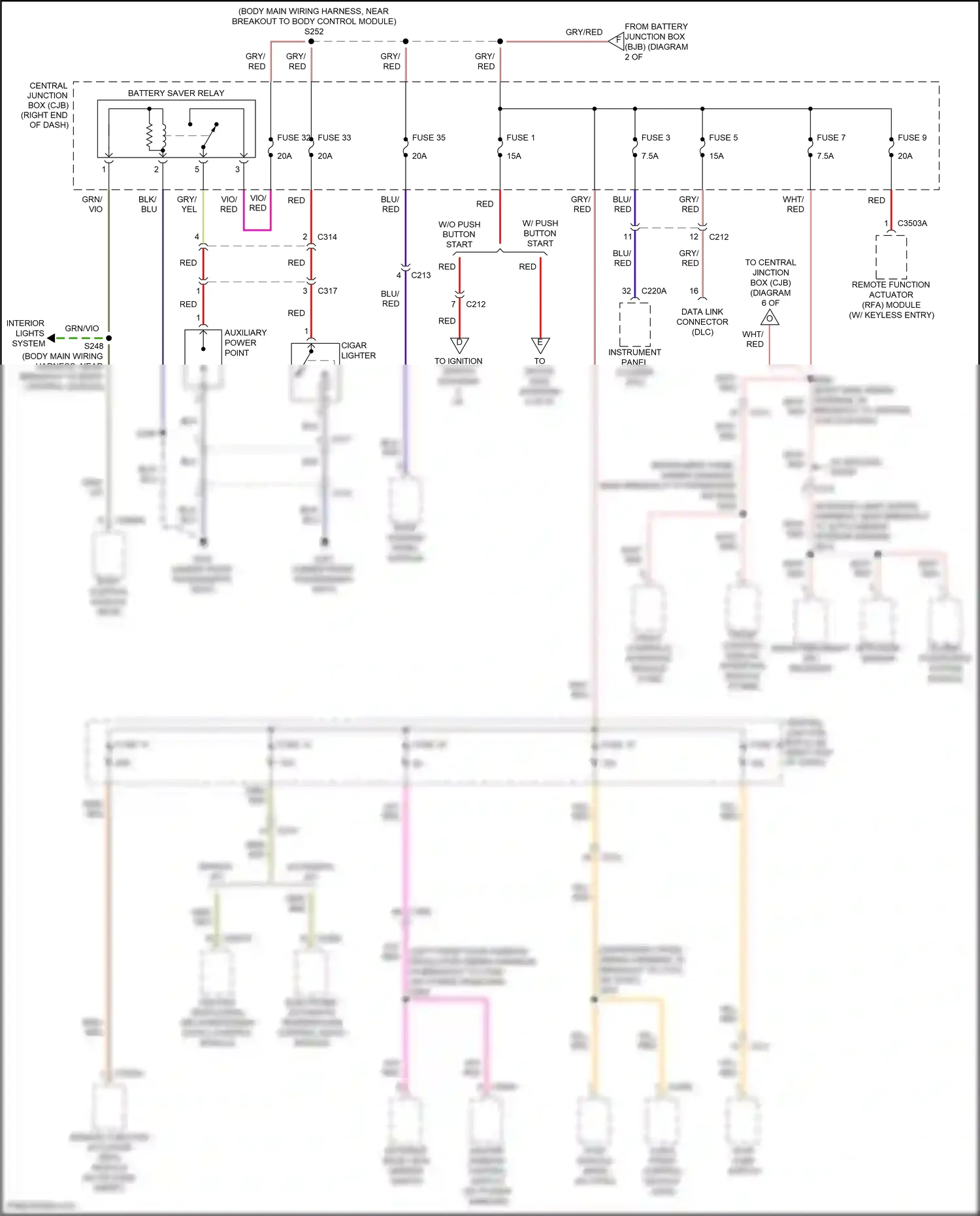 Wiring diagram master window control switch for Ford Fiesta Mk6 facelift (2012-2019) (2 of 5)