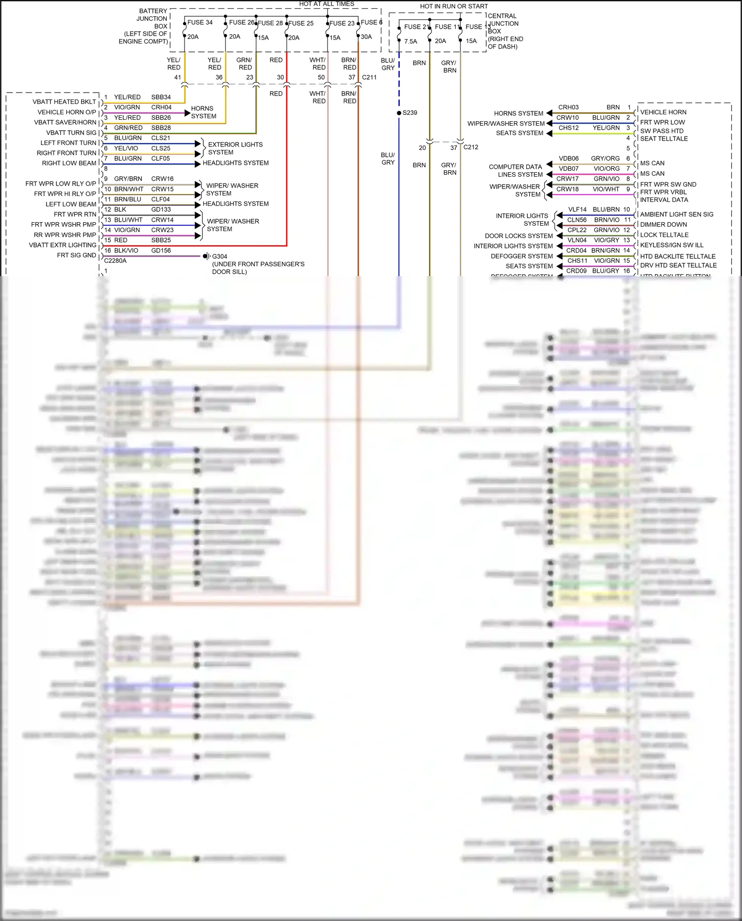 Ford Fiesta Mk6 facelift (2012-2019) phsrc wiring diagram  (1 of 2)