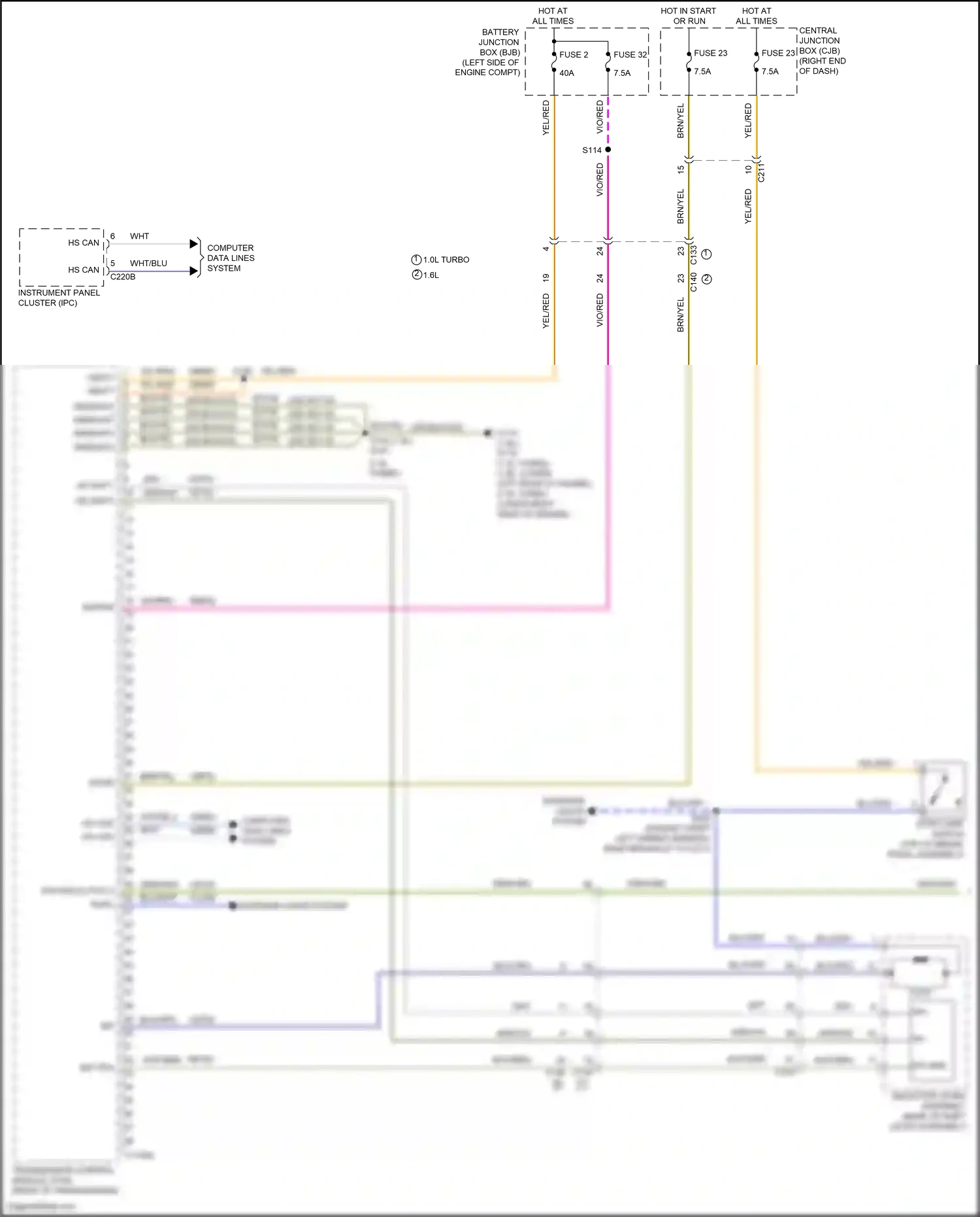 Wiring diagram up shift for Ford Fiesta Mk6 facelift (2012-2019) (1 of 1)