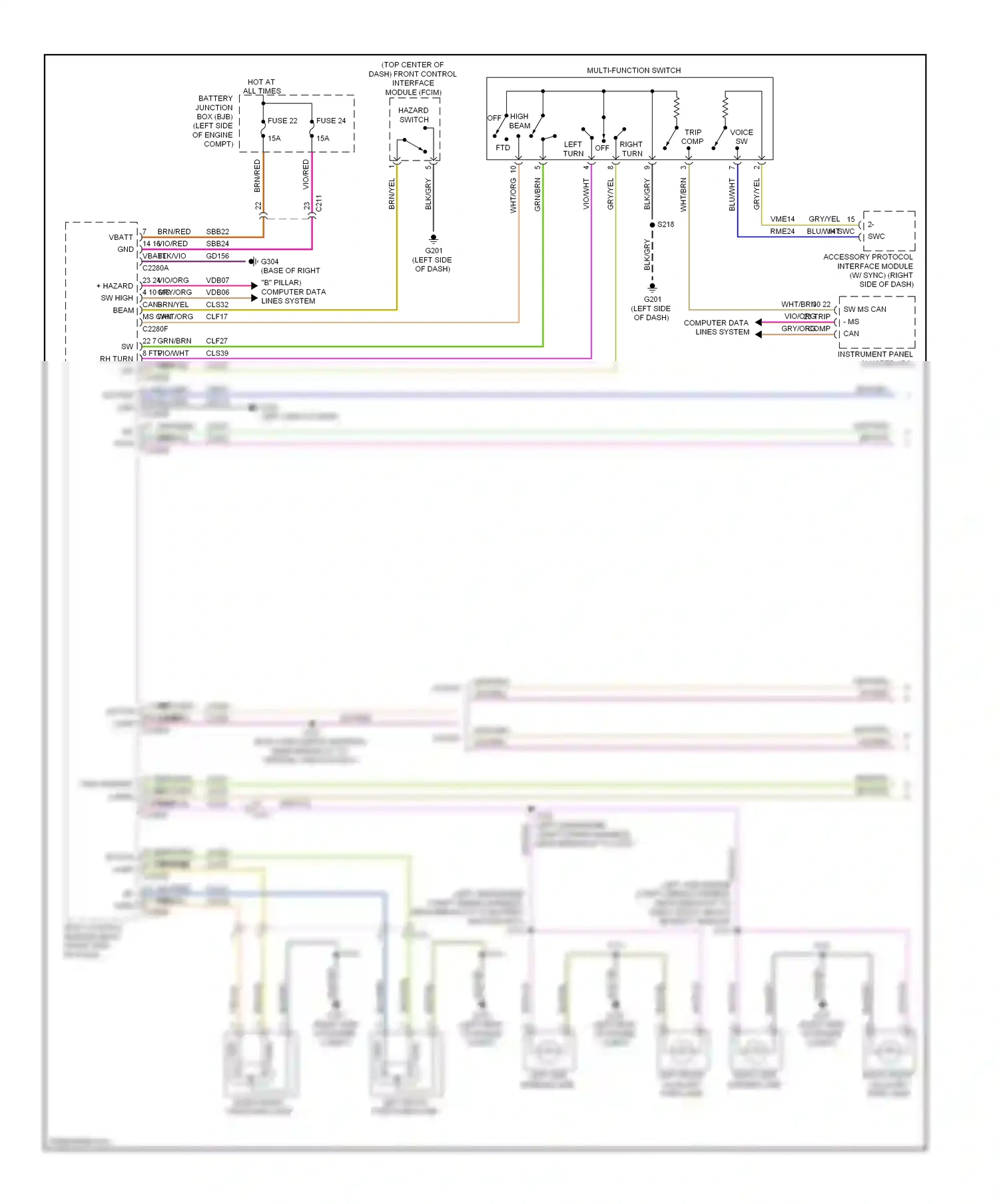 Wiring diagram blu/grn for Ford Fiesta Mk6 (2008-2013) (11 of 22)