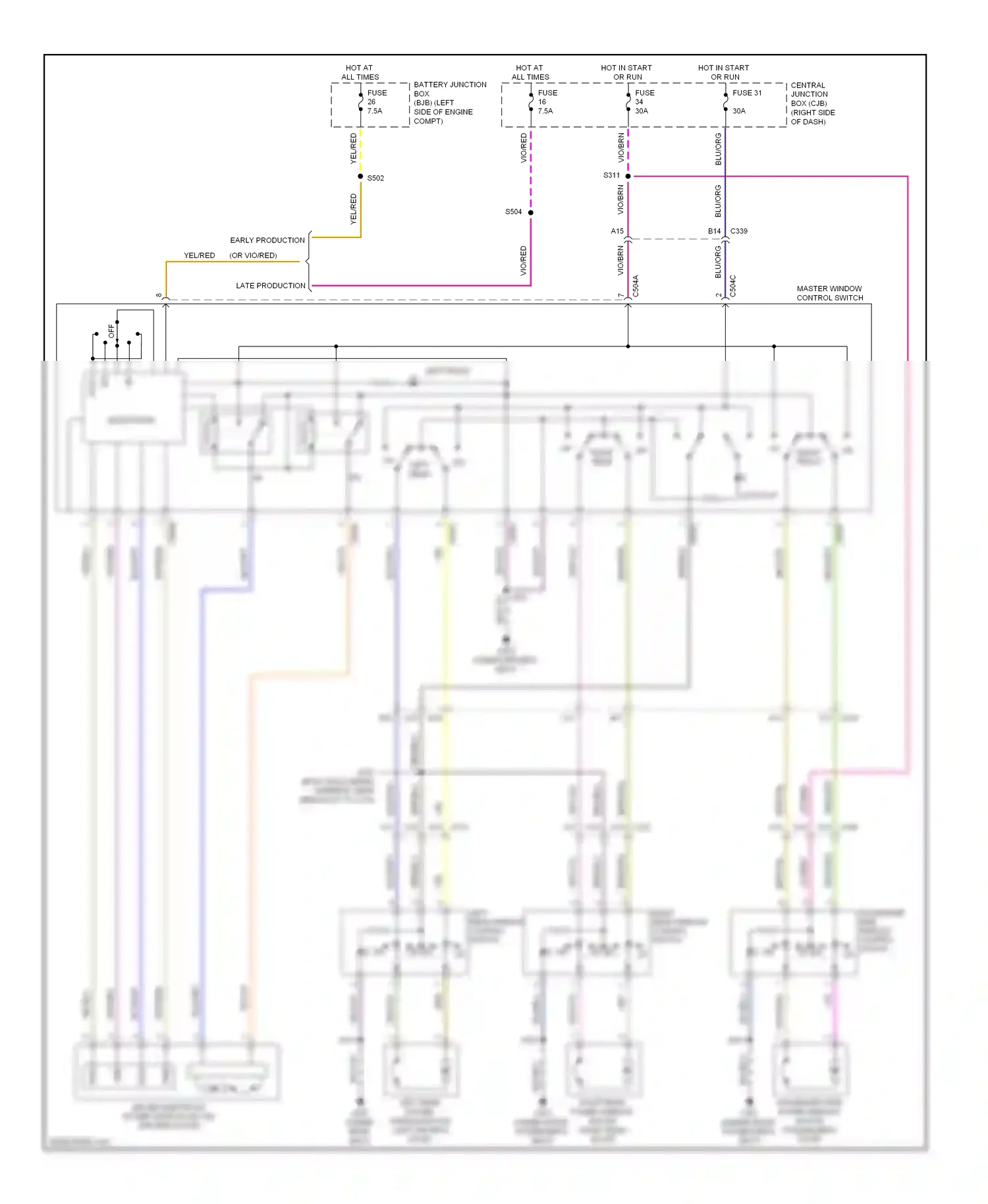 Wiring diagram blu/org for Ford Fiesta Mk6 (2008-2013) (14 of 19)