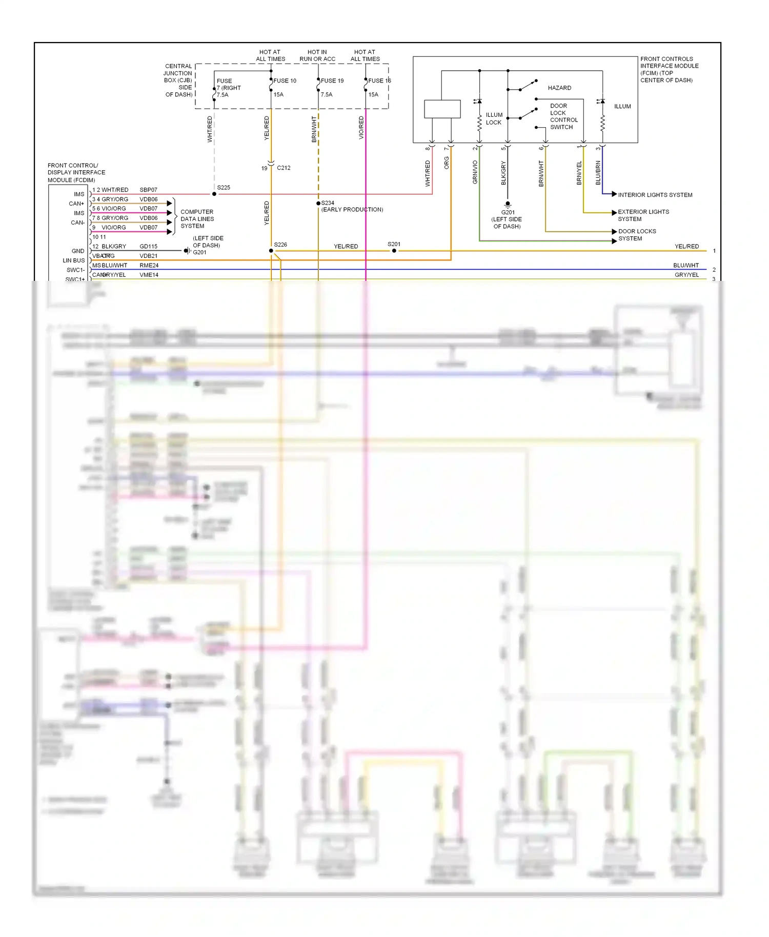 Ford Fiesta Mk6 (2008-2013) front control/ display interface module (fcdim) wiring diagram  (2 of 4)