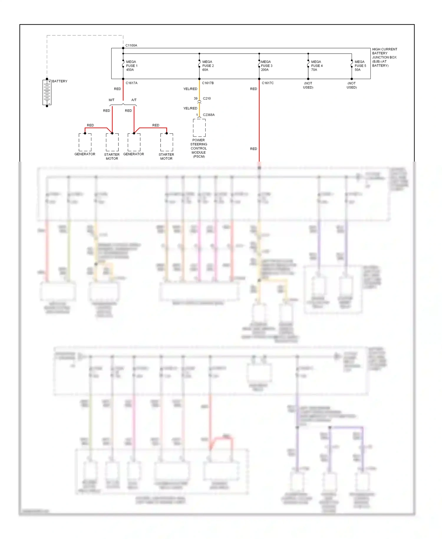 Wiring diagram (left side engine compt wiring harness, for Ford Fiesta Mk6 (2008-2013) (3 of 3)