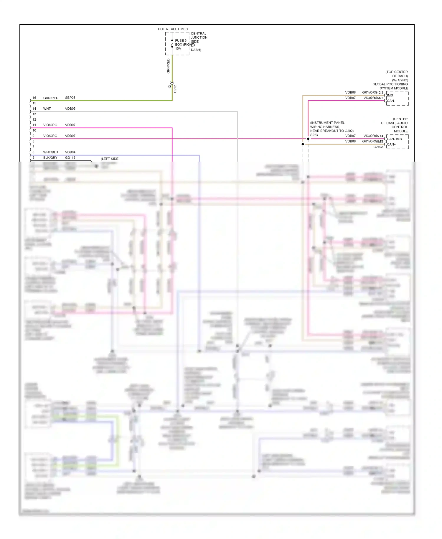 Wiring diagram occupant classification system module for Ford Fiesta Mk6 (2008-2013) (1 of 1)