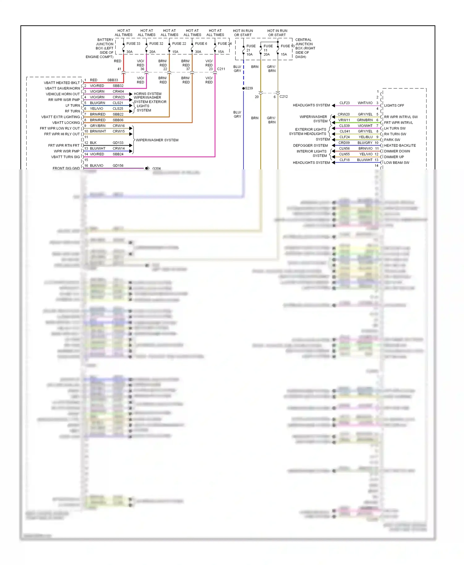 Wiring diagram power distribution system interior lights system for Ford Fiesta Mk6 (2008-2013) (1 of 1)