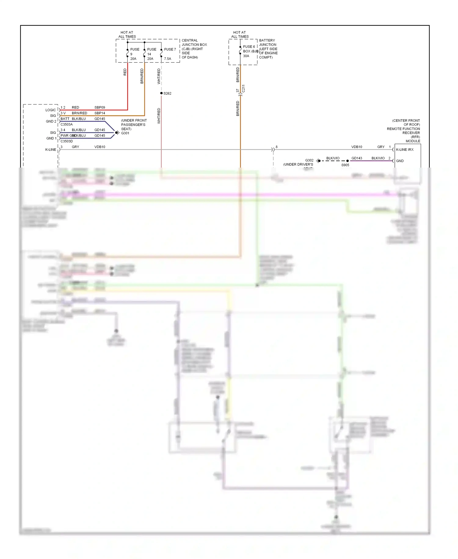 Wiring diagram v batt locking for Ford Fiesta Mk6 (2008-2013) (1 of 1)