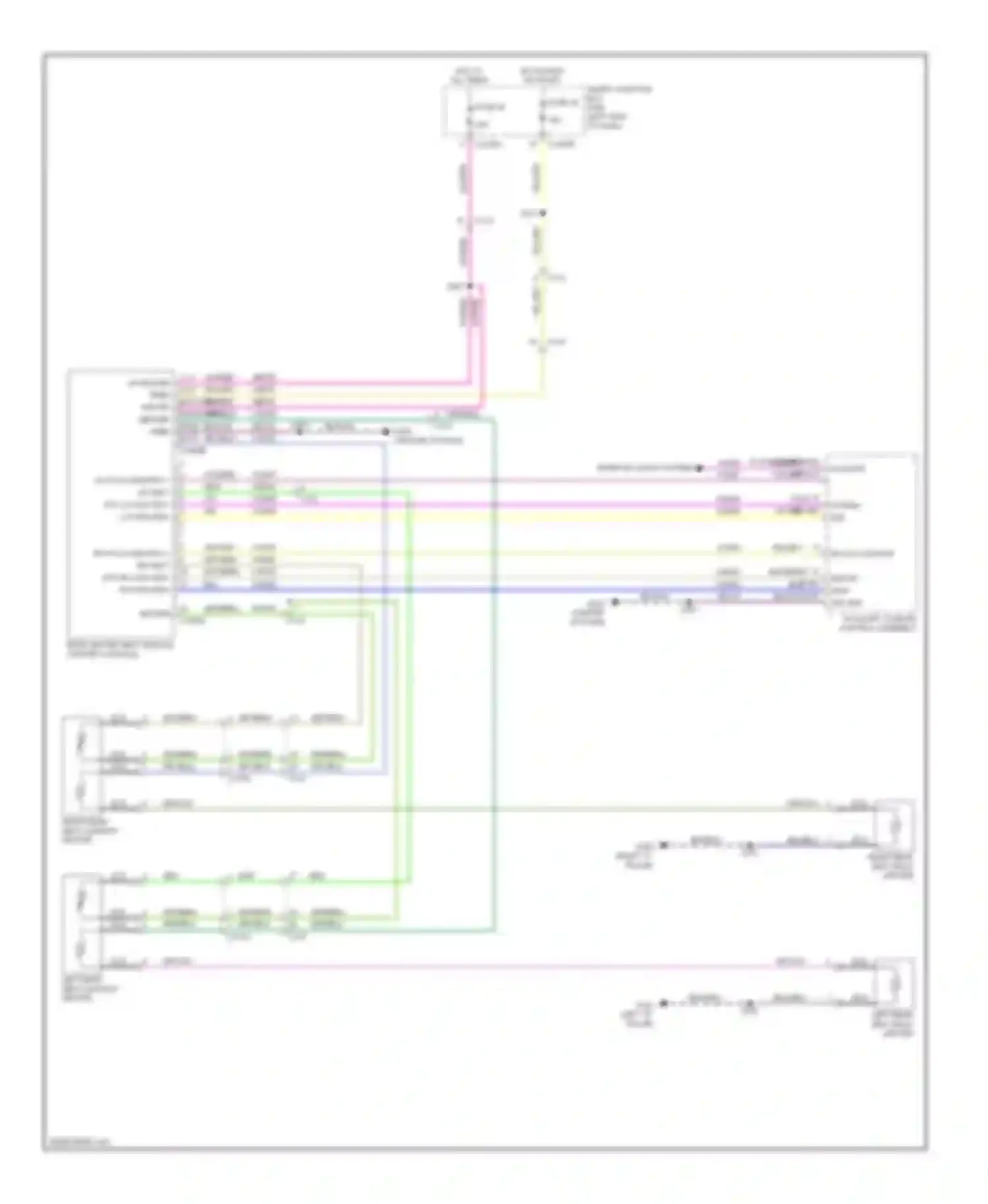 Wiring diagram 1 2 3 4 5 6 batt-drv run/start pass batt lr heater feed gnd rr heater feed for Ford Flex I (2008-2013) (1 of 1)