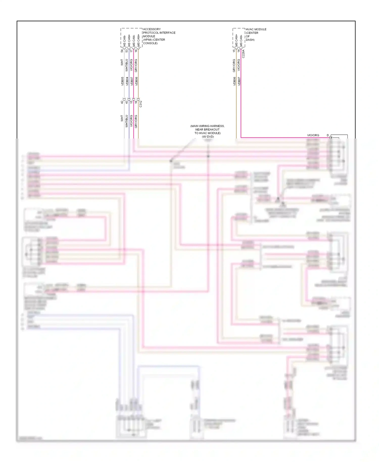Ford Flex I (2008-2013) accessory protocol interface module (apim) (center console) wiring diagram  (1 of 4)