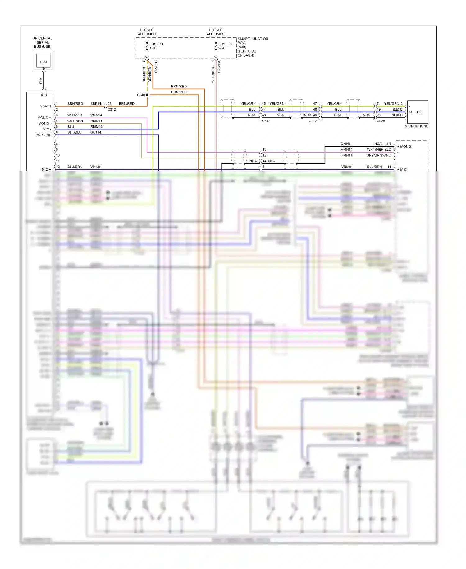 Ford Flex I (2008-2013) accessory protocol interface module (apim) (center console) wiring diagram  (4 of 4)