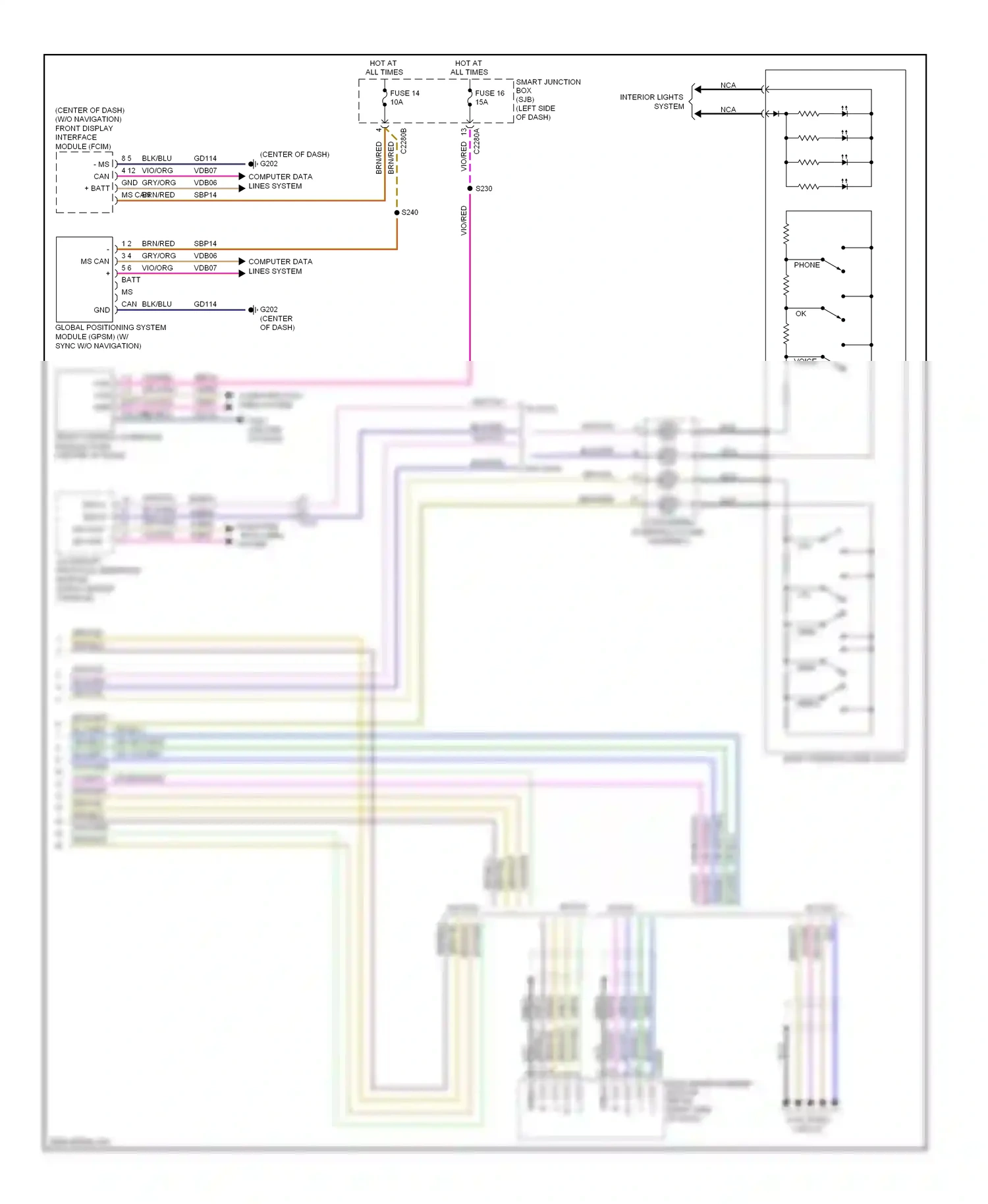 Ford Flex I (2008-2013) brn/yel wiring diagram  (24 of 31)