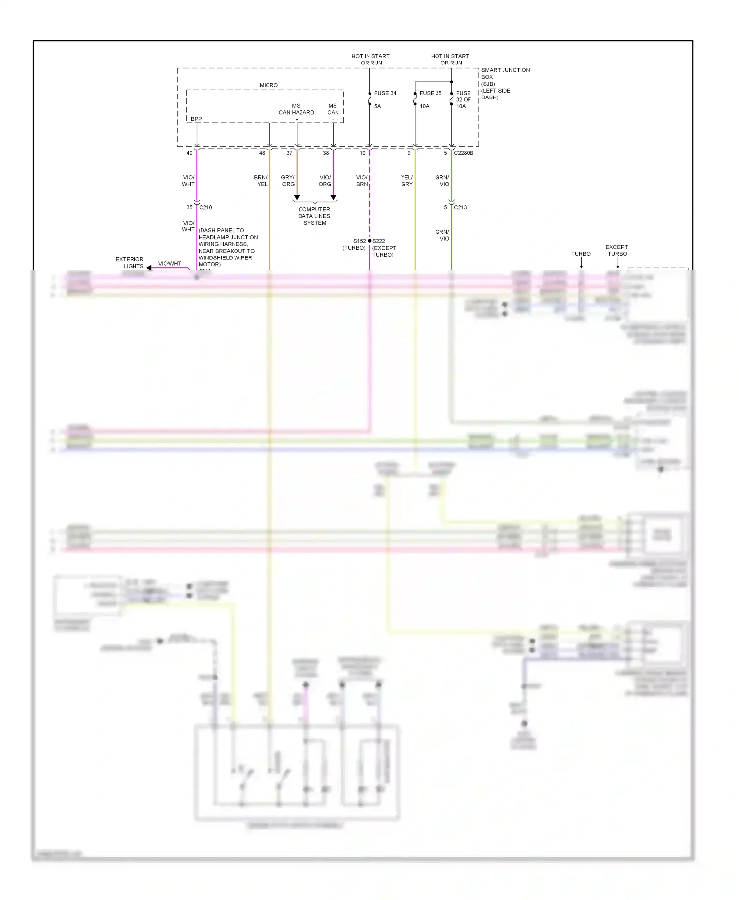 Ford Flex I (2008-2013) (center console) restraints control module (rcm) wiring diagram  (1 of 1)