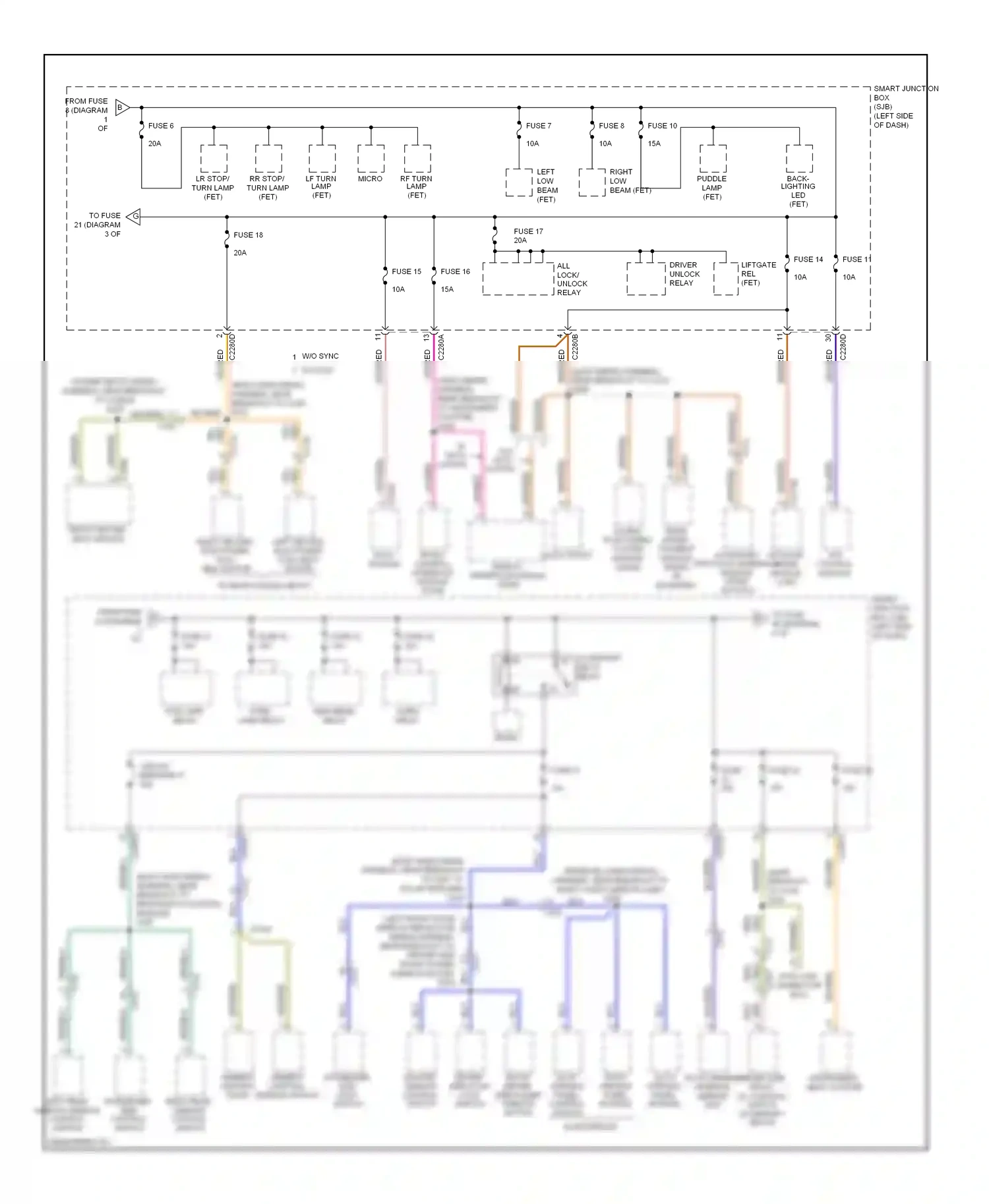 Ford Flex I (2008-2013) data link connector (dlc) wiring diagram  (2 of 2)