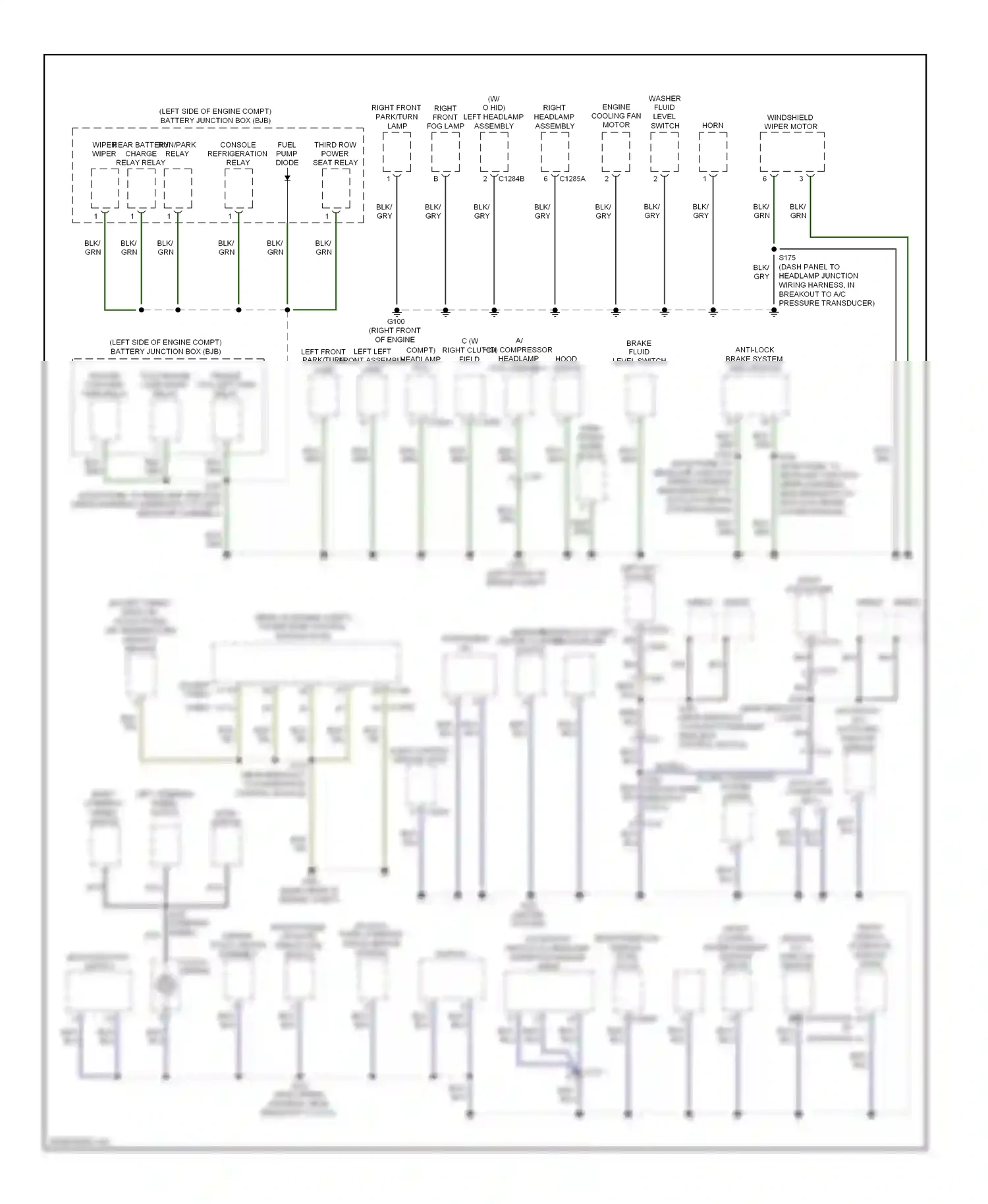 Ford Flex I (2008-2013) data link connector (dlc) wiring diagram  (1 of 2)