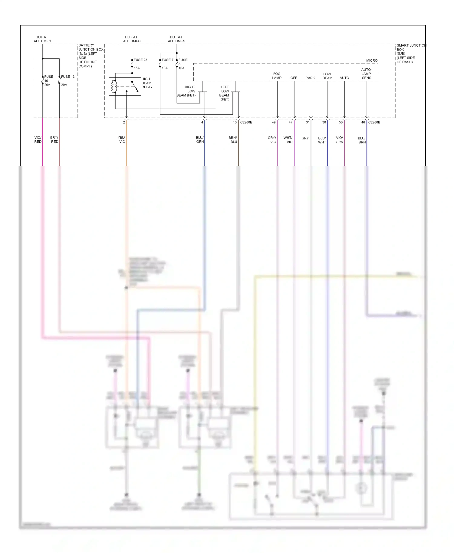 Ford Flex I (2008-2013) hid wiring diagram  (1 of 1)