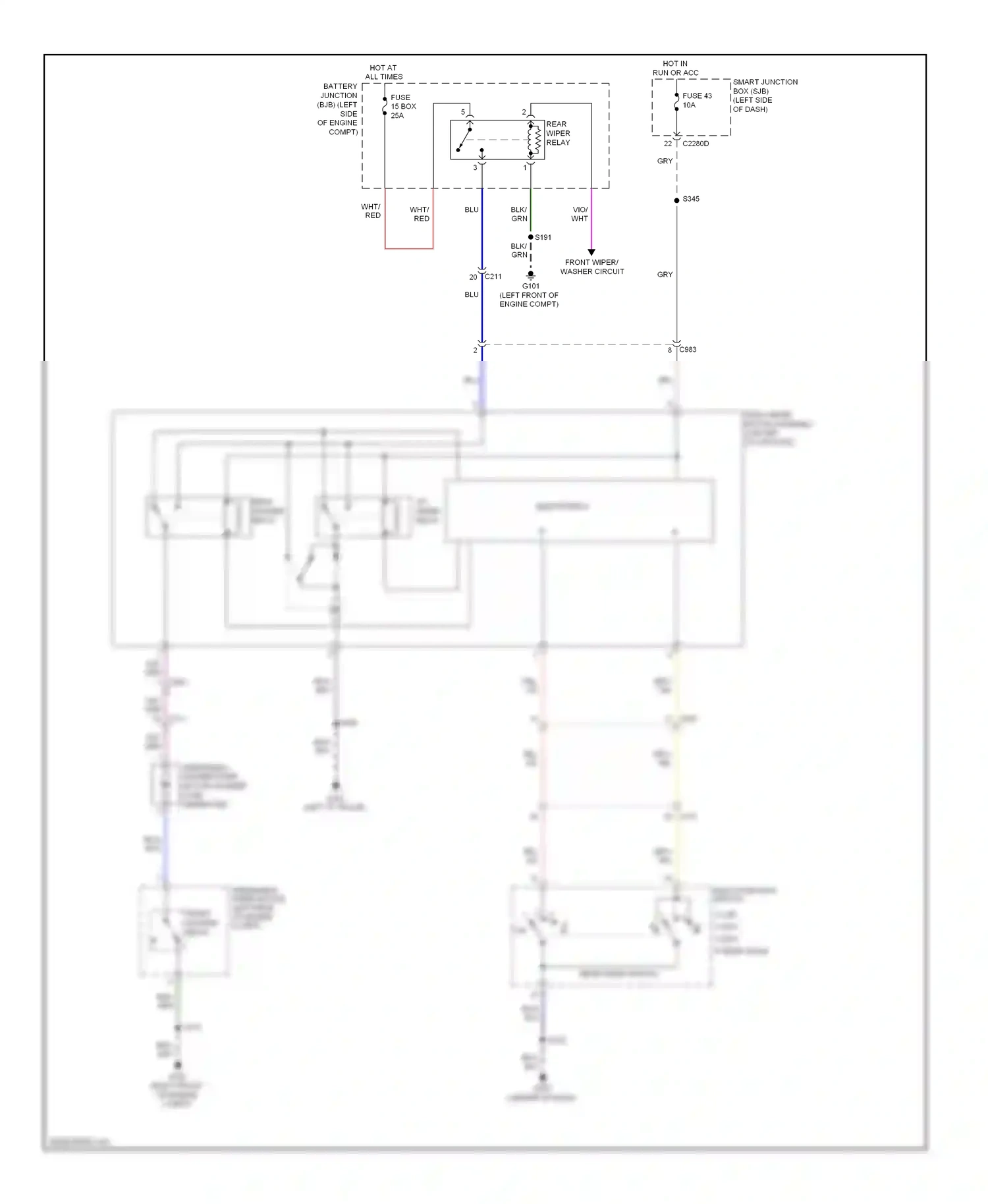 Ford Flex I (2008-2013) (left "d" pillar) wiring diagram  (16 of 18)