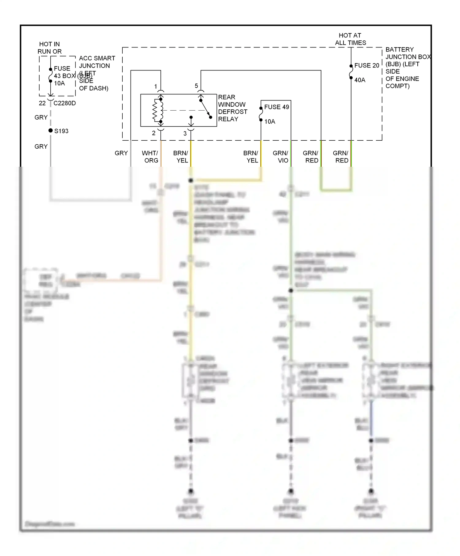 Ford Flex I (2008-2013) (left "d" pillar) wiring diagram  (4 of 18)