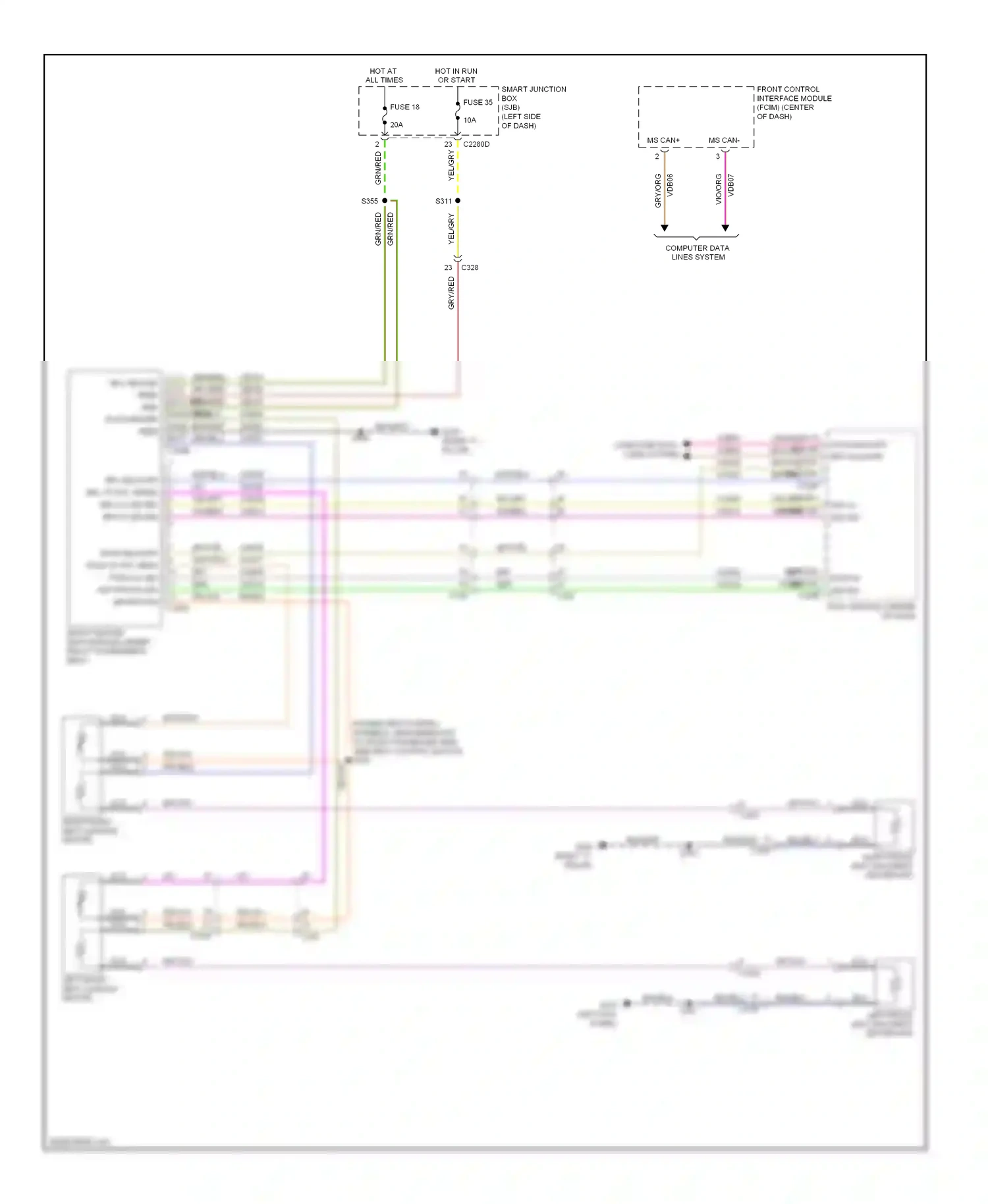 Ford Flex I (2008-2013) (left kick panel) wiring diagram  (13 of 24)