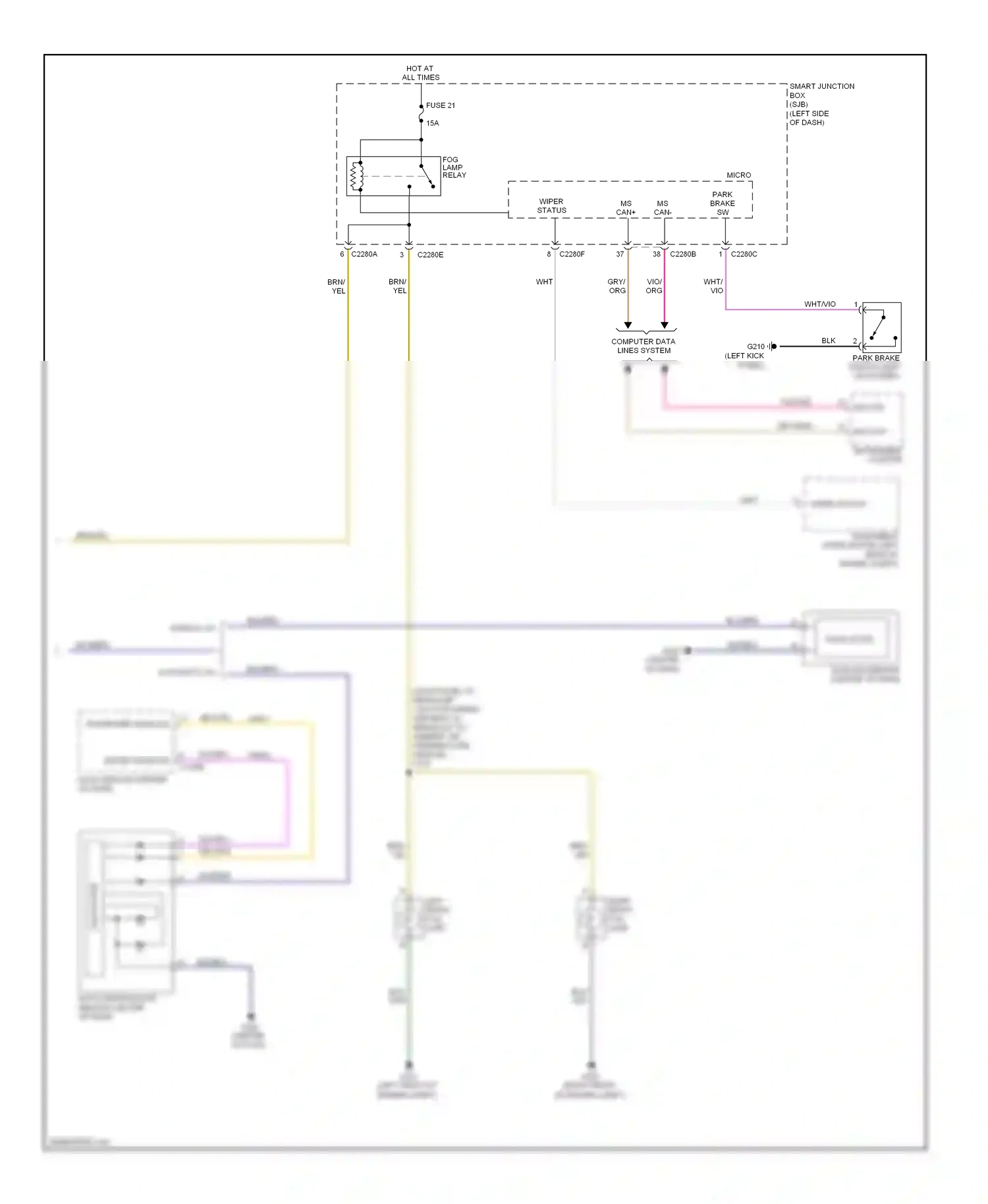 Ford Flex I (2008-2013) (left kick panel) wiring diagram  (9 of 24)