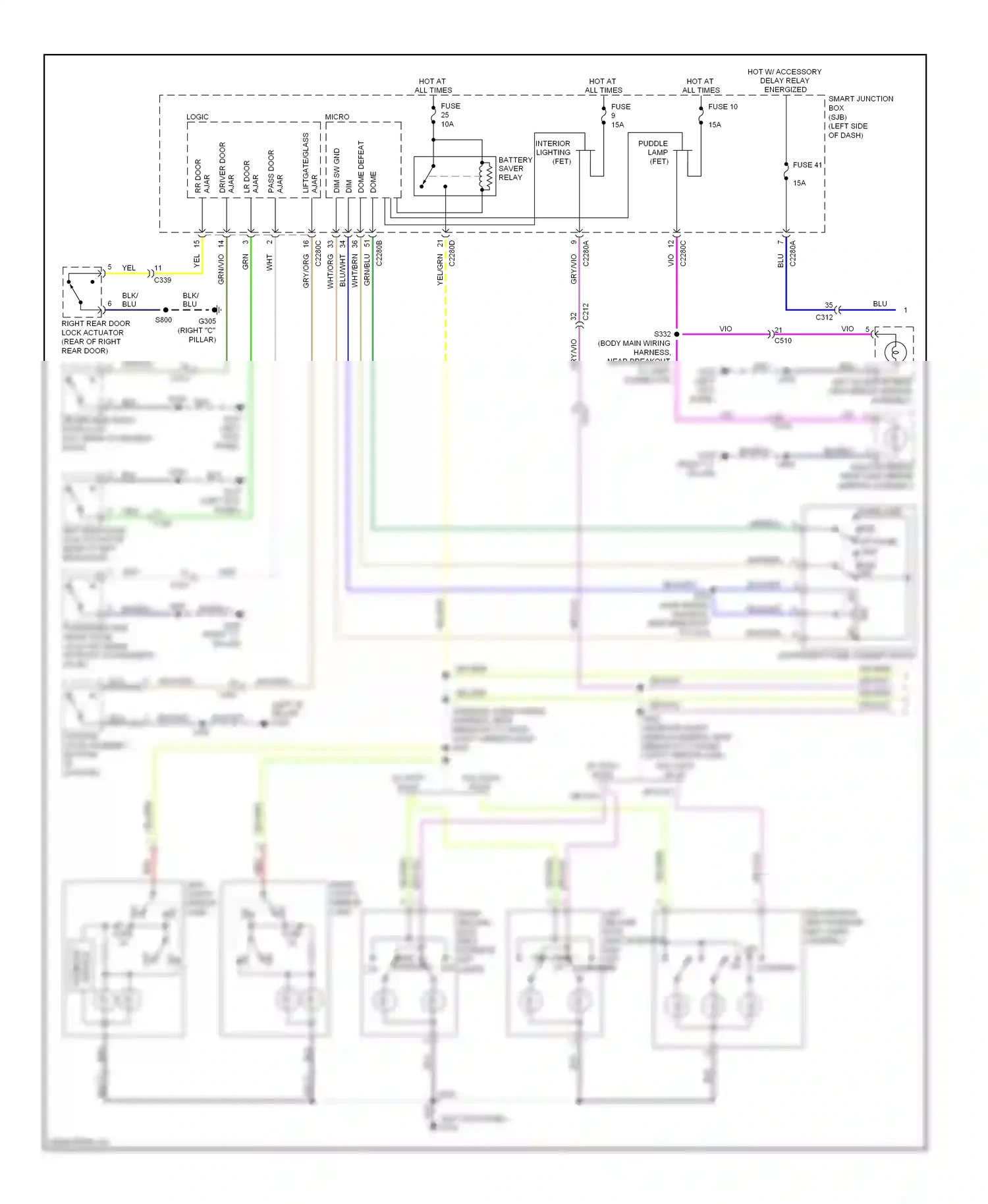 Ford Flex I (2008-2013) (mirror assembly) wiring diagram  (1 of 1)
