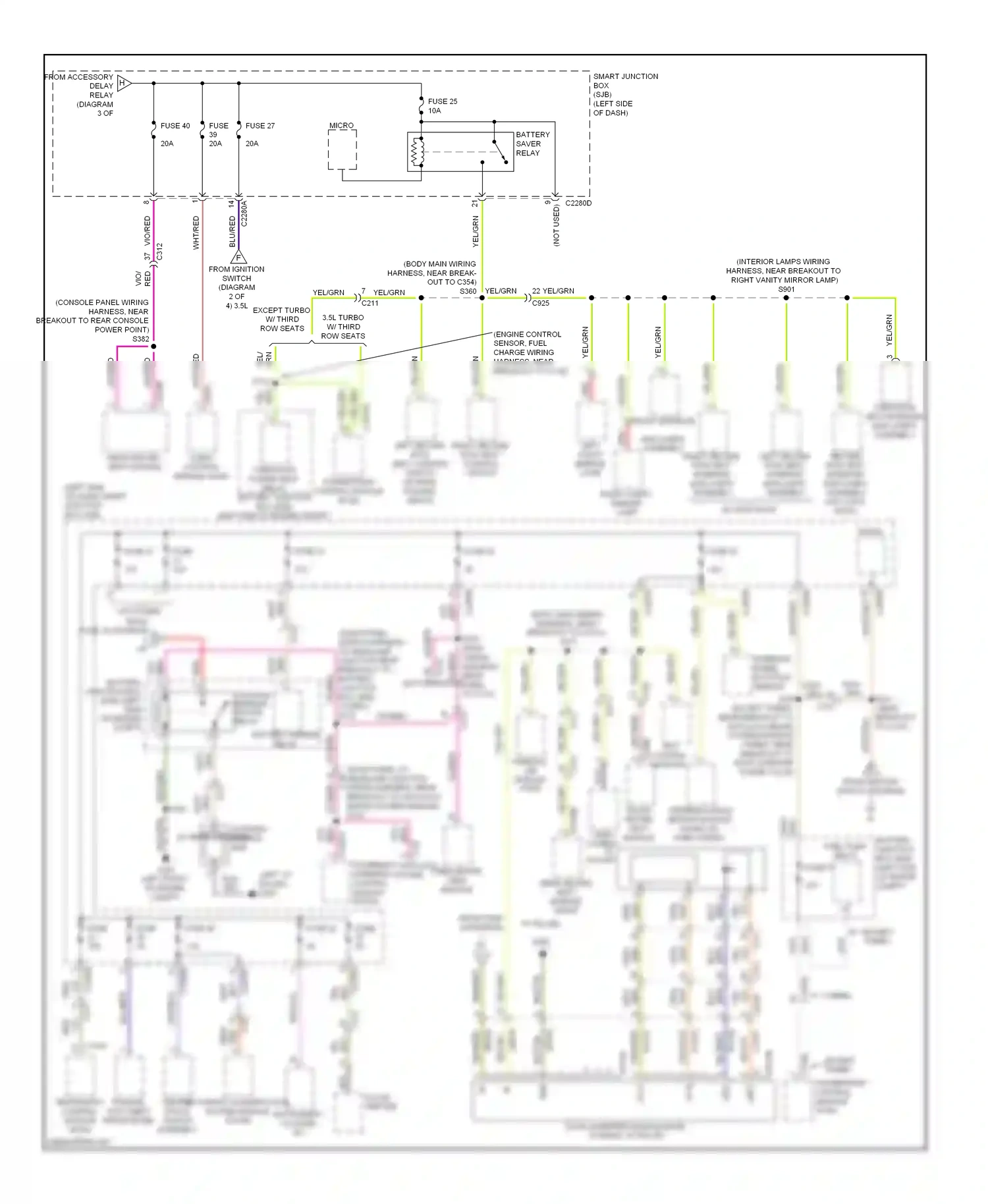 Ford Flex I (2008-2013) occupant classification system module (ocsm) wiring diagram  (2 of 2)