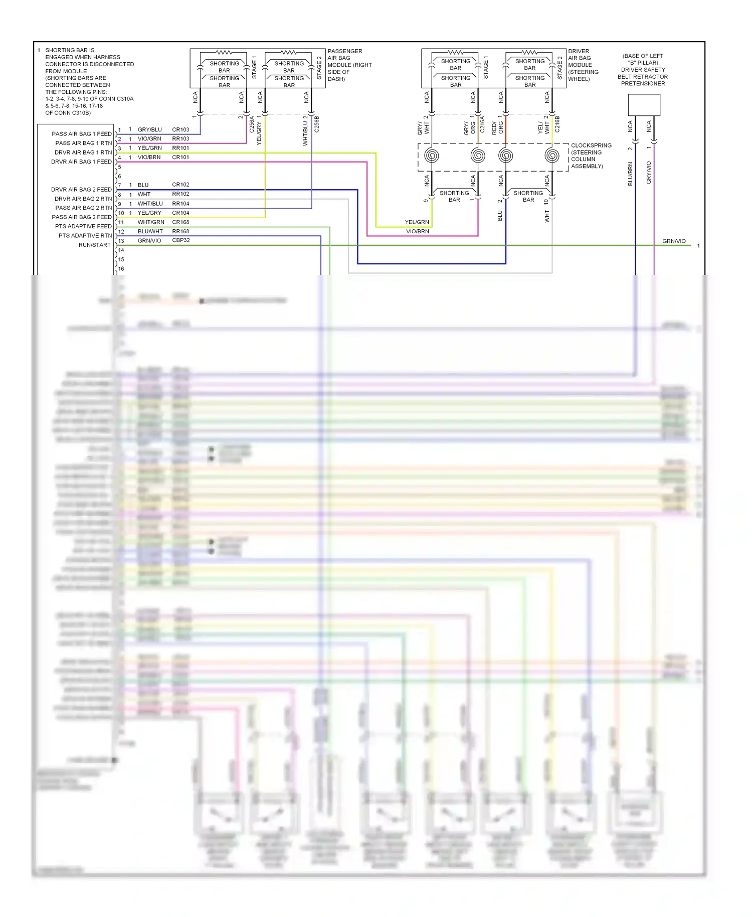 Ford Flex I (2008-2013) restraints control module (rcm) (center console) wiring diagram  (2 of 4)